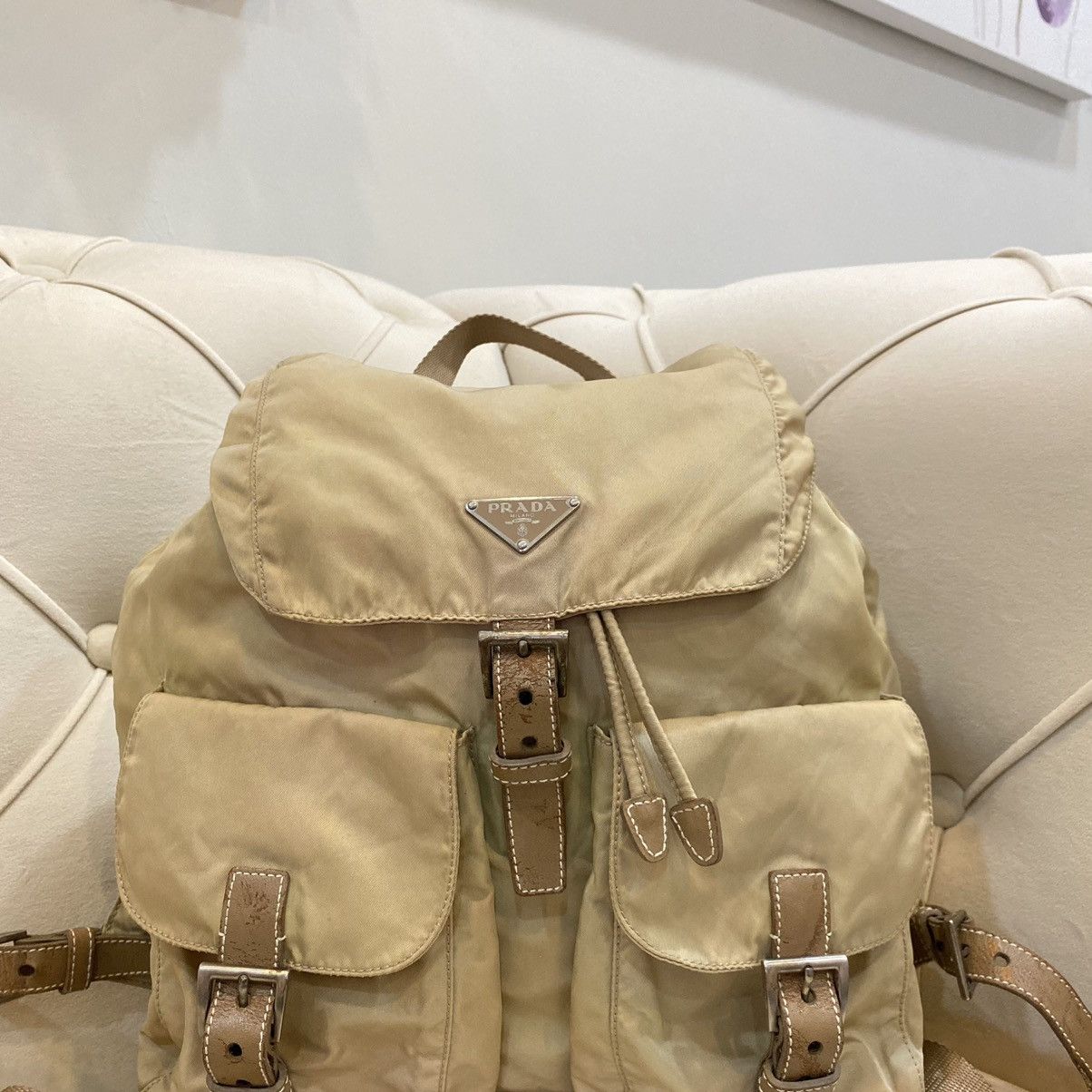 Prada × Vintage Vintage Prada Cammello Brown Nylon Vela Backpack Size ONE SIZE - 2 Thumbnail