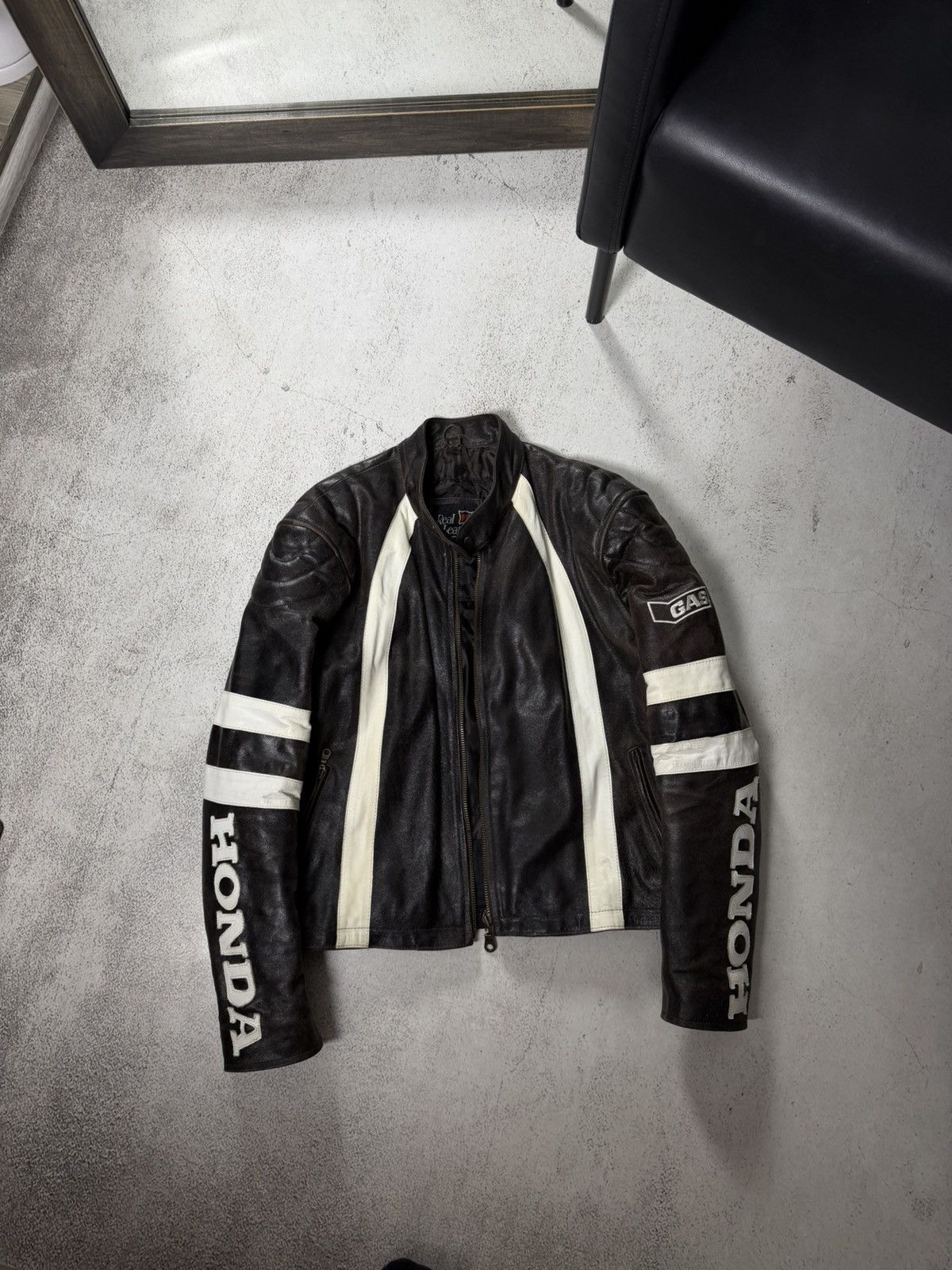 Honda Honda Gas Real Leather Vintage Racing Avantgarde Jacket Size US L / EU 52-54 / 3 - 5 Thumbnail