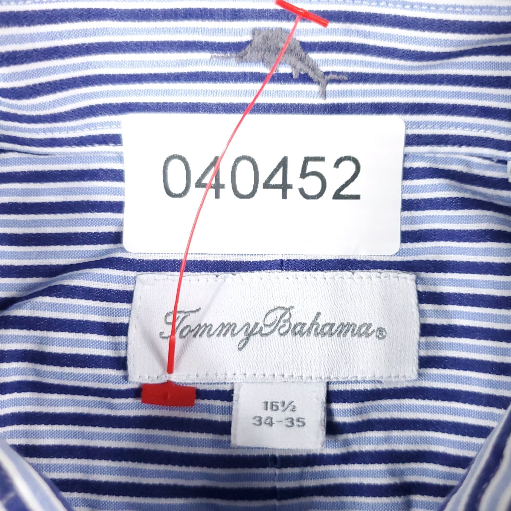 Tommy Bahama Tommy Bahama Shirt Mens 16.5 Blue Striped Dress Shirt Button Up Long Sleeve Size 42R - 6 Thumbnail