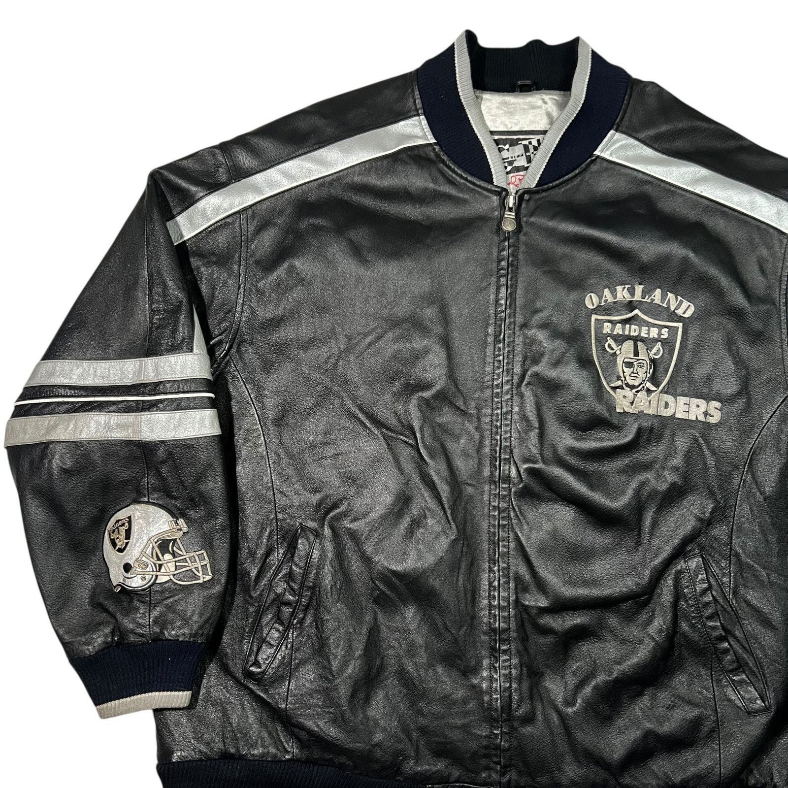 G-III × NFL × Vintage 90s G-III Carl Banks Oakland Raiders leather NFL jacket Size US XXL / EU 58 / 5 - 4 Thumbnail