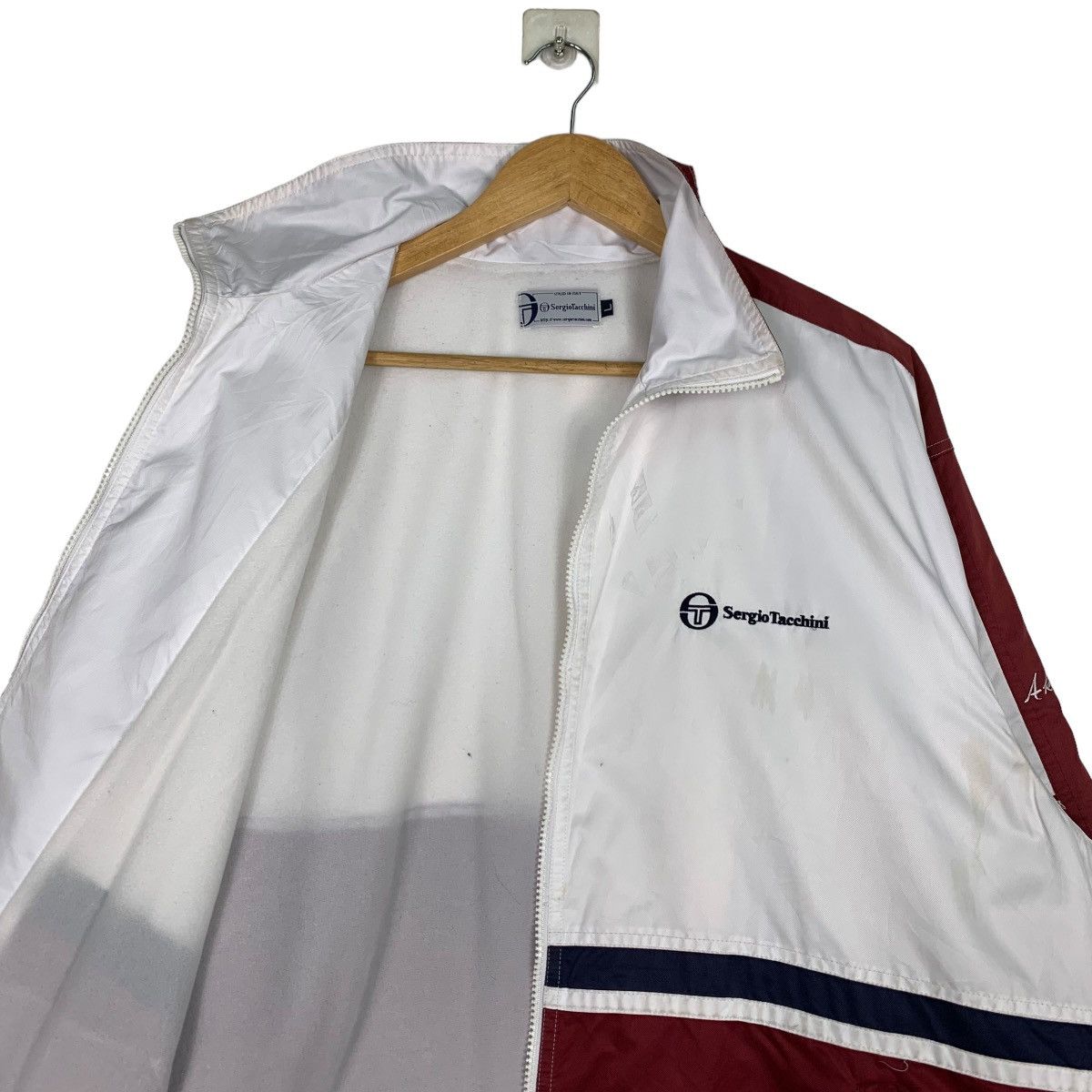 Sergio Tacchini SERGIO TACCHINI Red White Colorblock Light Jacket #1013-C45 Size US L / EU 52-54 / 3 - 8 Thumbnail