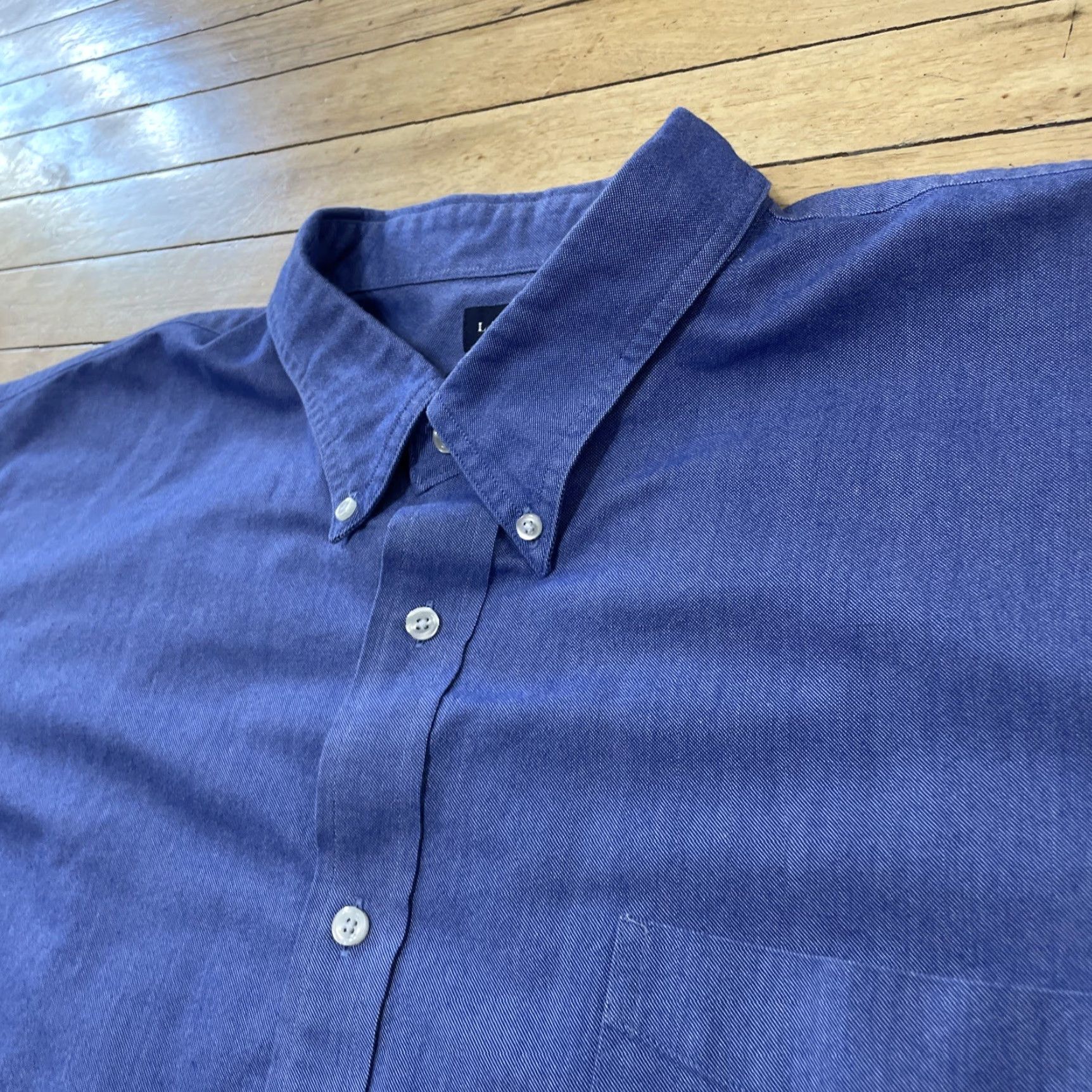 Lands' End VINTAGE Lands' End Button-Up Shirt Men Big & Tall 21x36 Blue Twill Oxford Button-Down Collar Size US XXL / EU 58 / 5 - 5 Thumbnail