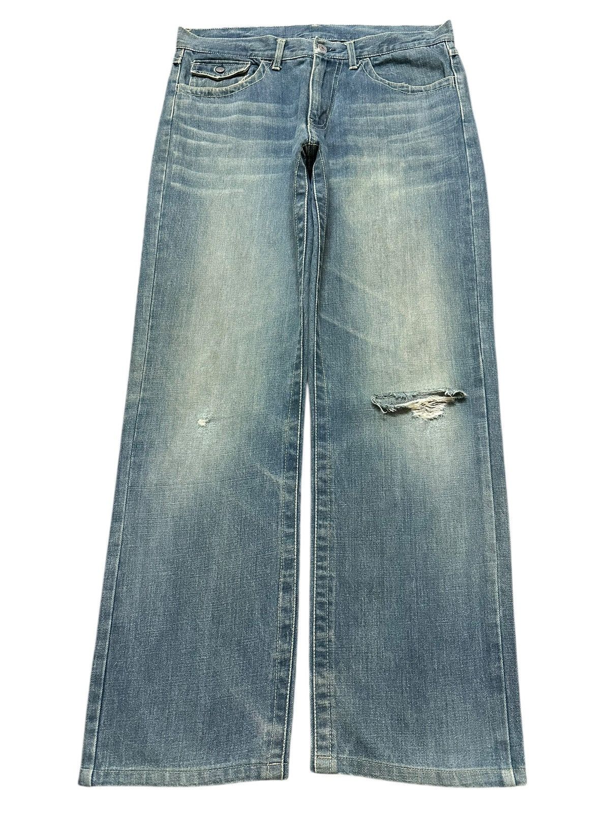 Japanese Brand Vintage Japanese Brand Mud Faded Stone Wash Distress Loose Size US 34 / EU 50 - 1 Thumbnail