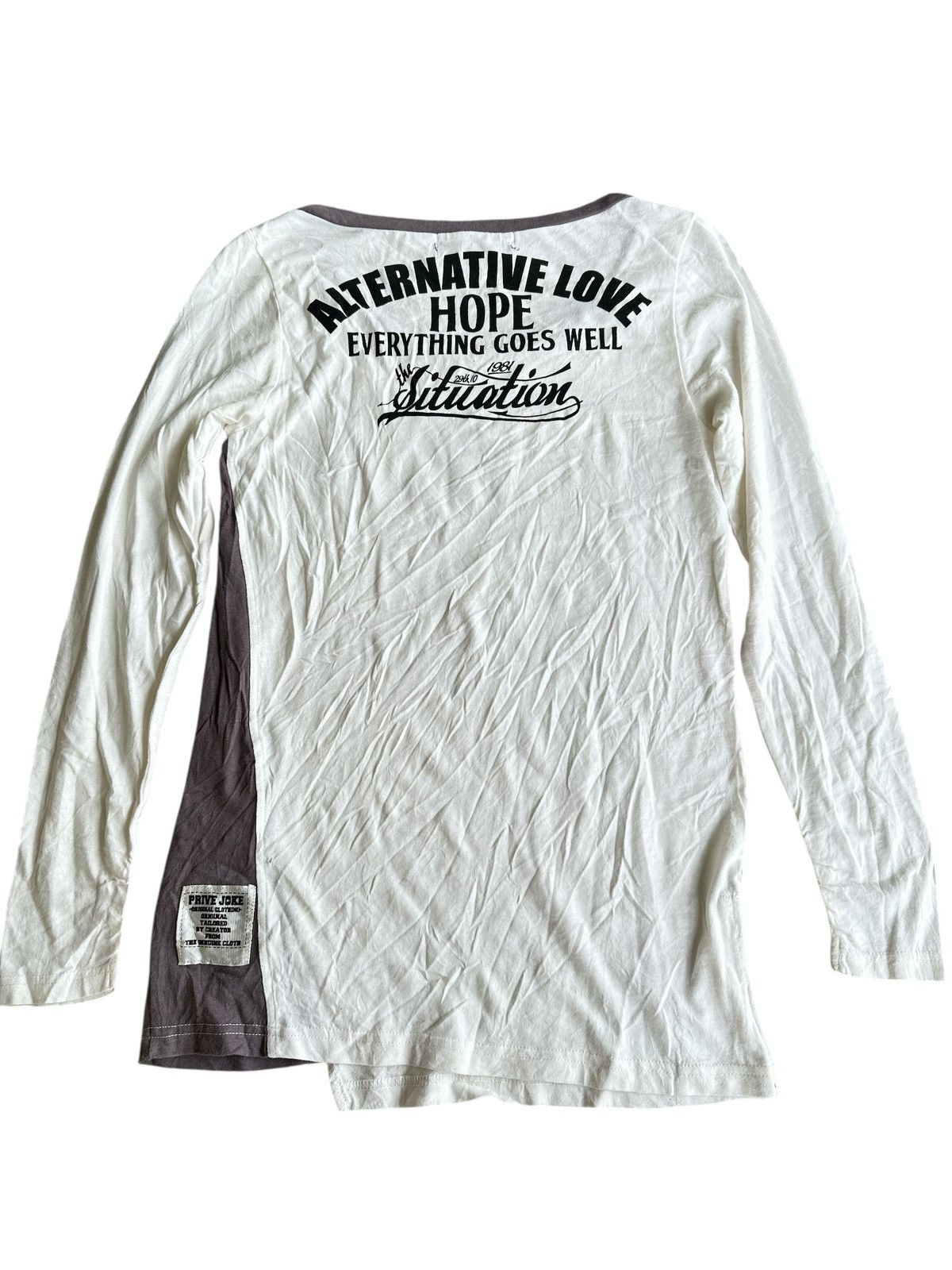 Kapital Punk Style Prive Joke Black Long Sleeve Tee. Size US S / EU 44-46 / 1 - 2 Thumbnail