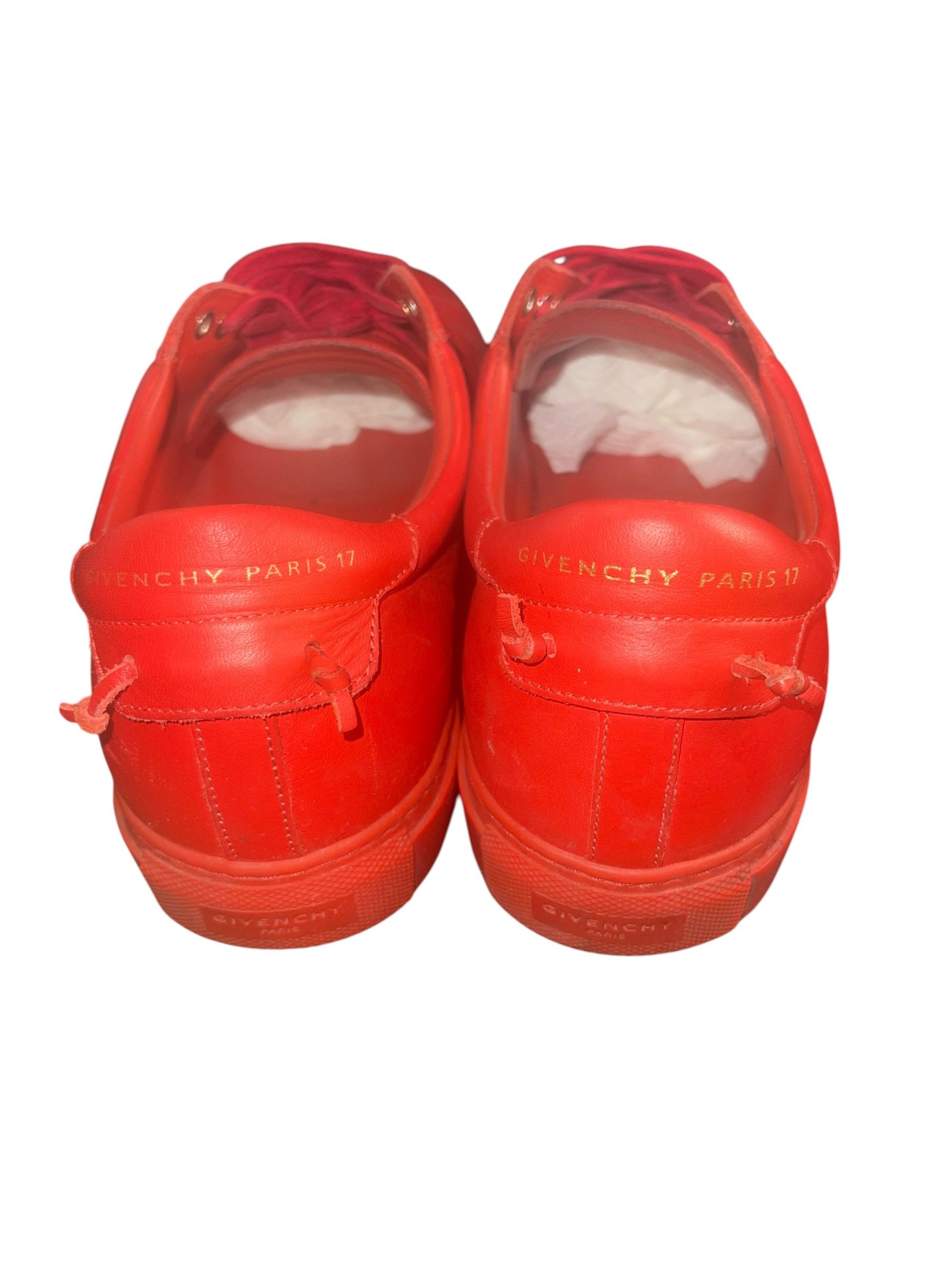 Givenchy Givenchy Paris Red Leather Low Top Sneakers EU43 Men's Shoes Size US 10 / EU 43 - 20 Thumbnail
