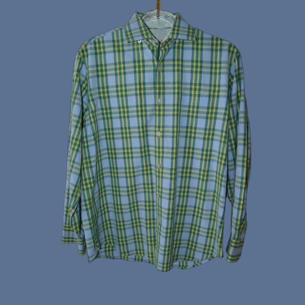 Tommy Bahama Tommy Bahama Button-Down Shirt Mens Medium Plaid Button-Up Shirt | Multicolor Cotton Long Sleeve Collared Shirt Size US M / EU 48-50 / 2 - 1 Thumbnail