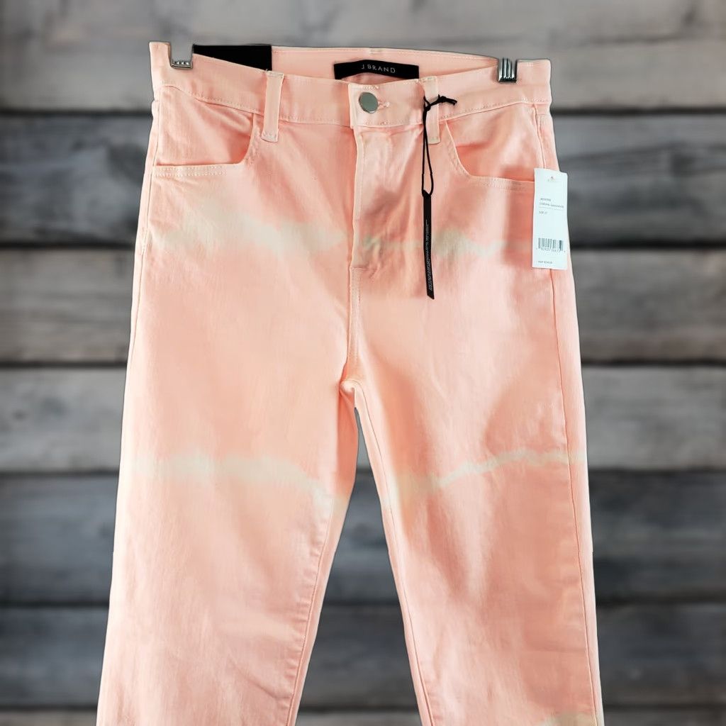 J Brand J Brand Alana High Rise Crop Skinny Jeans Sz 27 Coronal Shockwave Orange Denim Cotton Blend Womens Jeans Size 27" / US 4 / IT 40 - 1 Thumbnail