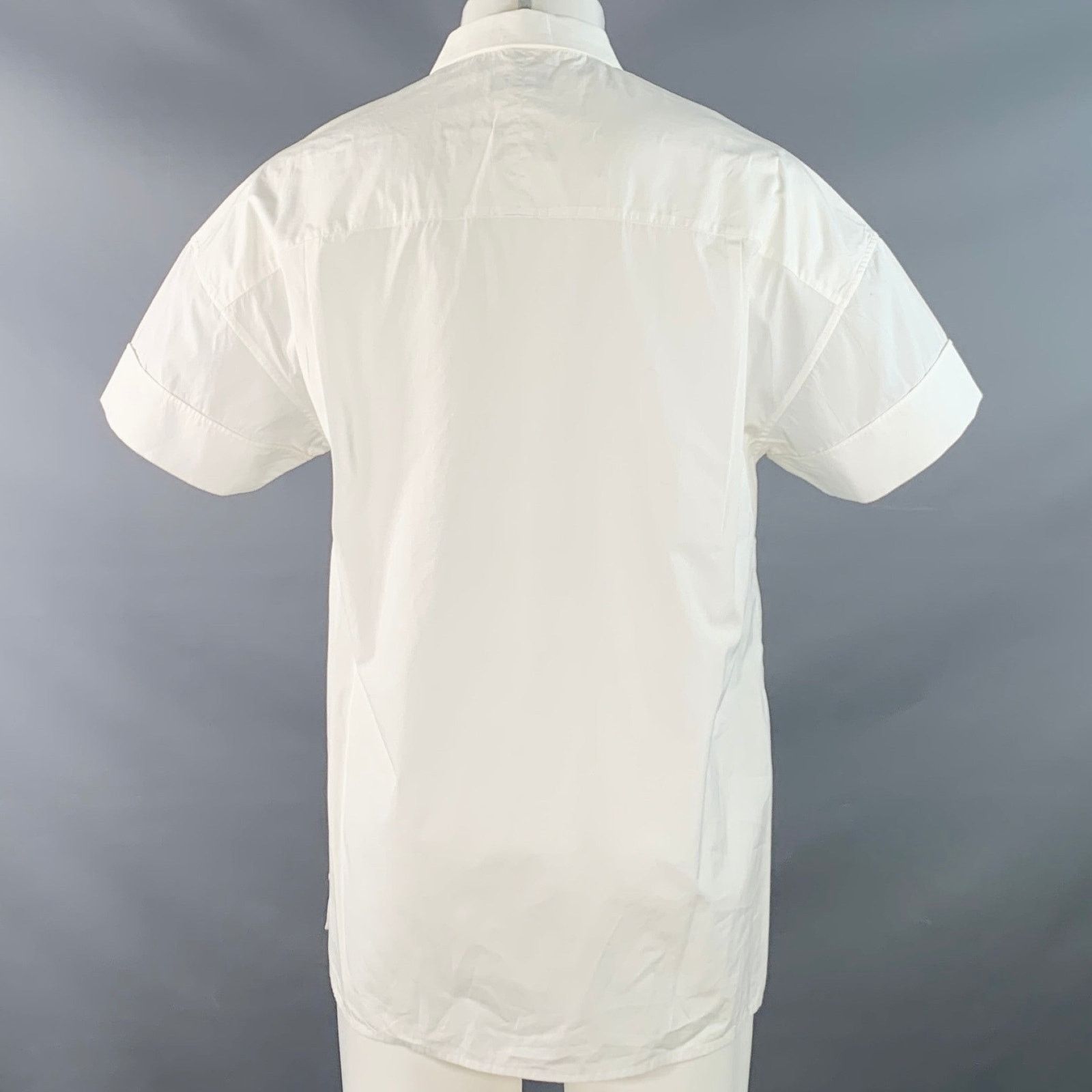 Valentino Size M White Cotton Pullover Two Pockets Oversized Short Size US M / EU 48-50 / 2 - 4 Thumbnail