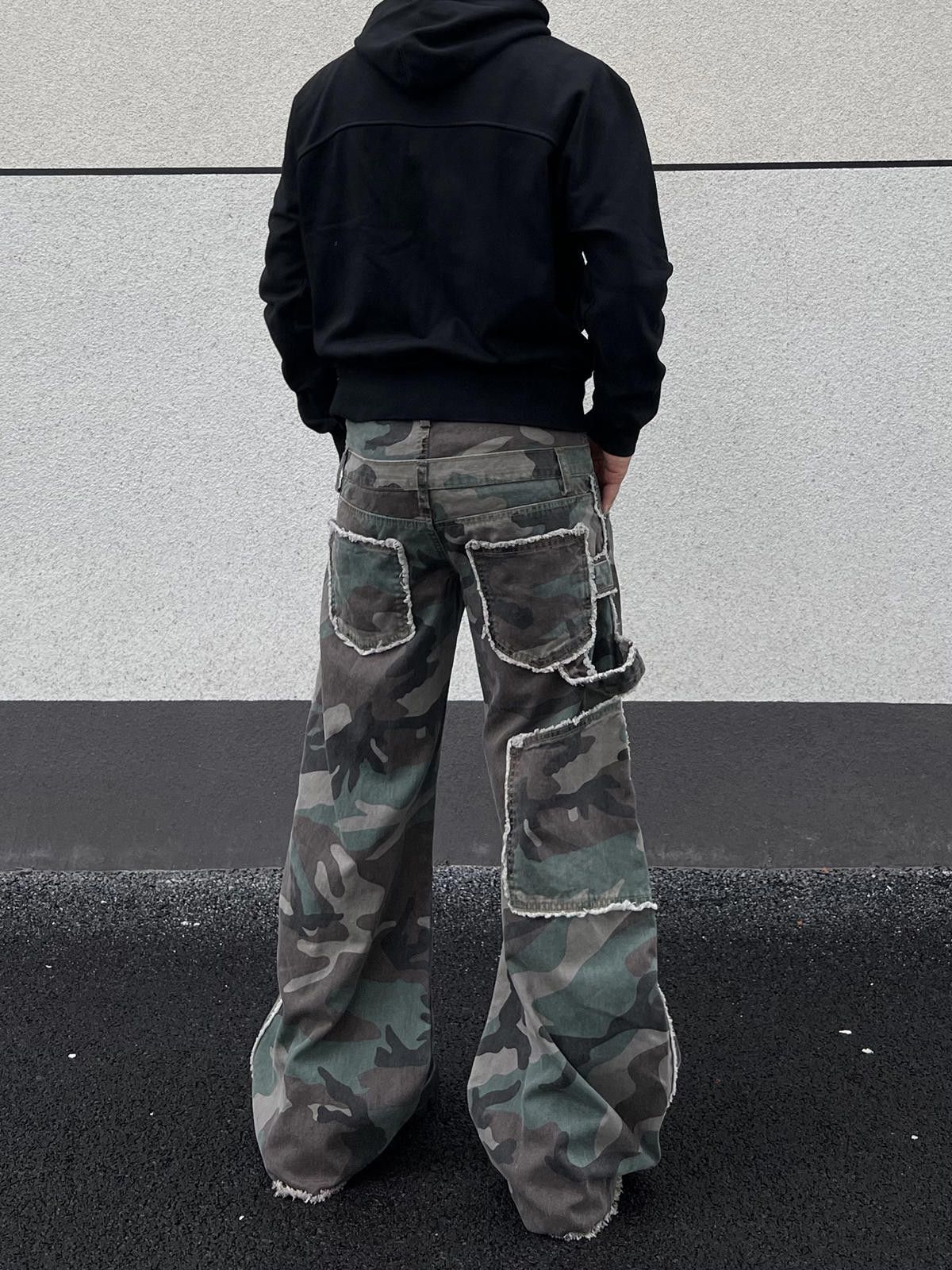 Other Camouflage Wide Leg Cargo Pants, Loose Fit Utility Pants Size US 30 / EU 46 - 3 Thumbnail