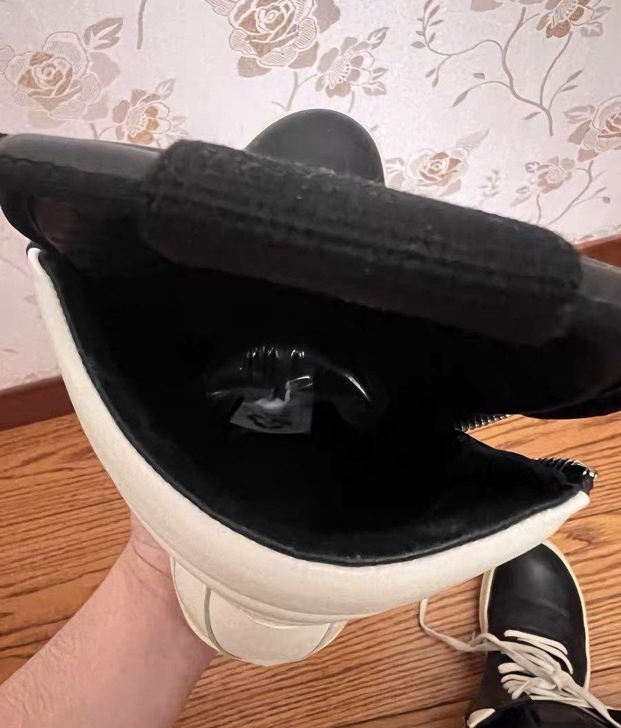 Rick Owens Rick Owens Black & White Leather High-Top Sneakers Size US 7 / EU 40 - 7 Thumbnail