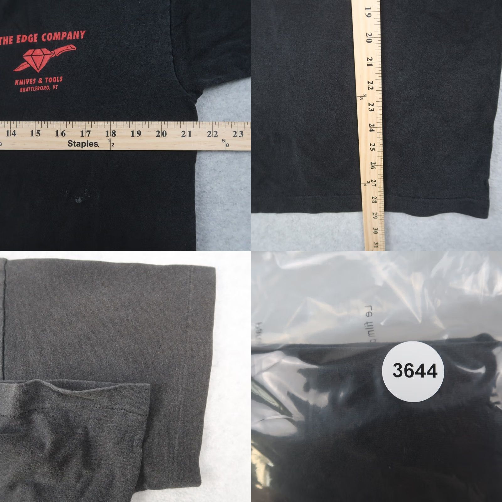 Fruit Of The Loom VINTAGE The Edge Company Knife Black T Shirt Mens L Large USA Made 90s 90s Logo Graphic Print Cotton Crew Neck Short Sleeve Fruit of the Loom Mens Size US L / EU 52-54 / 3 - 8 Thumbnail