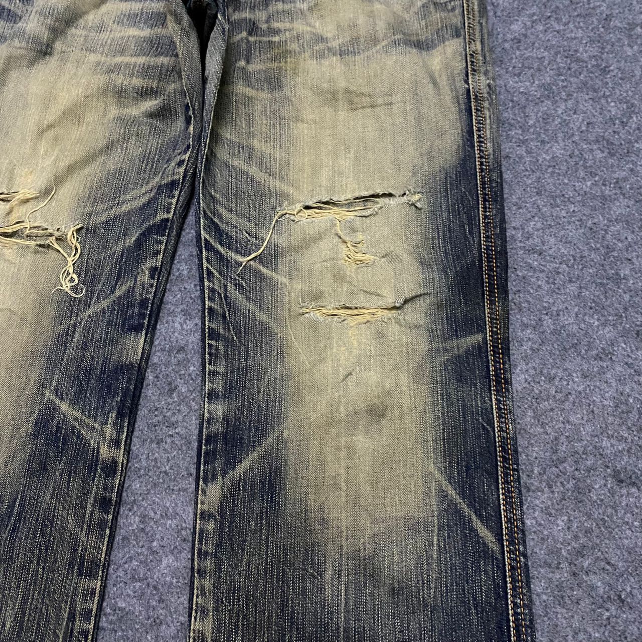 Edwin Vintage Edwin Blue Trip Distressed Denim Jeans Size US 34 / EU 50 - 12 Thumbnail