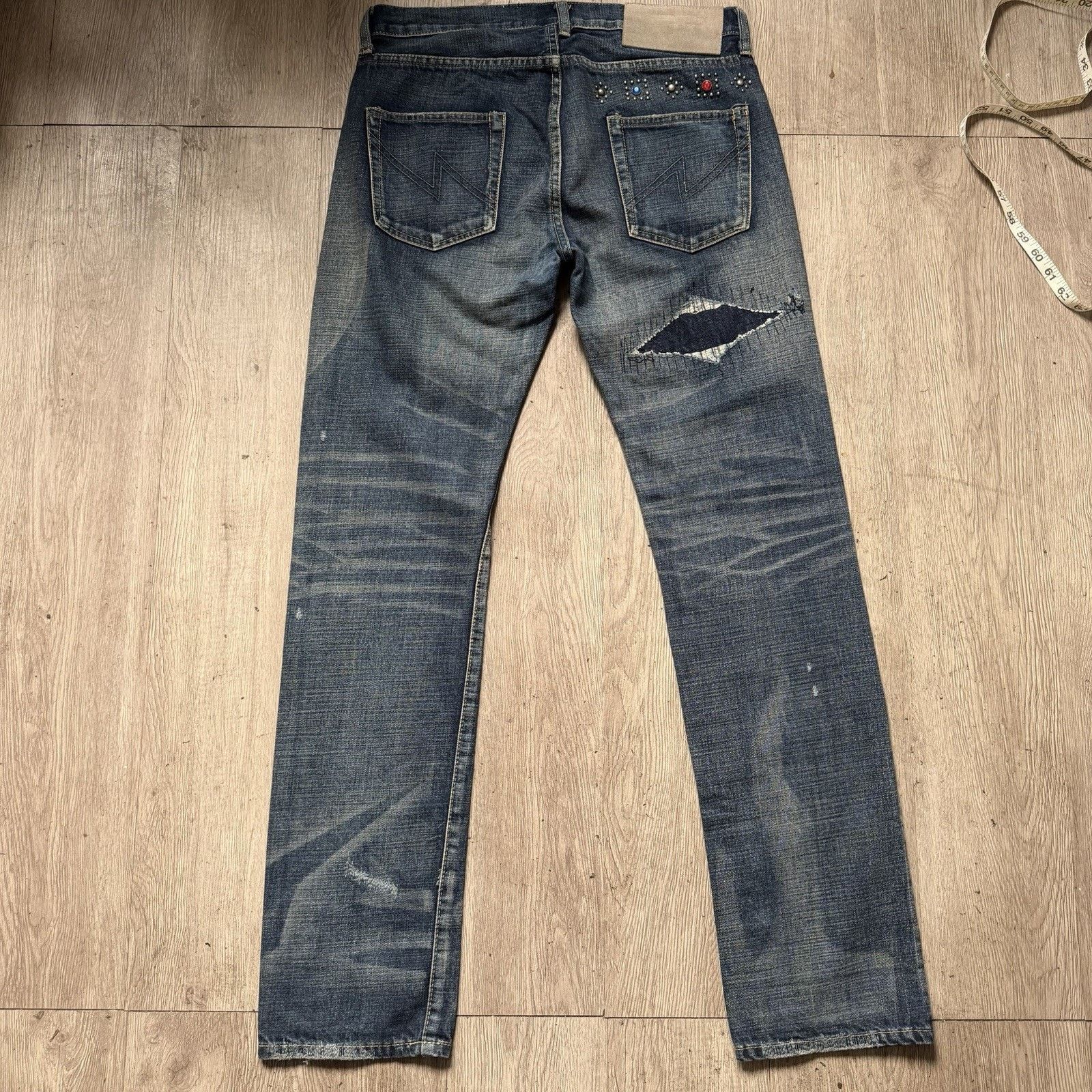 Neighborhood NEIGHBORHOOD Denim Jeans Distressed Studded MEDIUM Selvedge Size US 34 / EU 50 - 5 Thumbnail