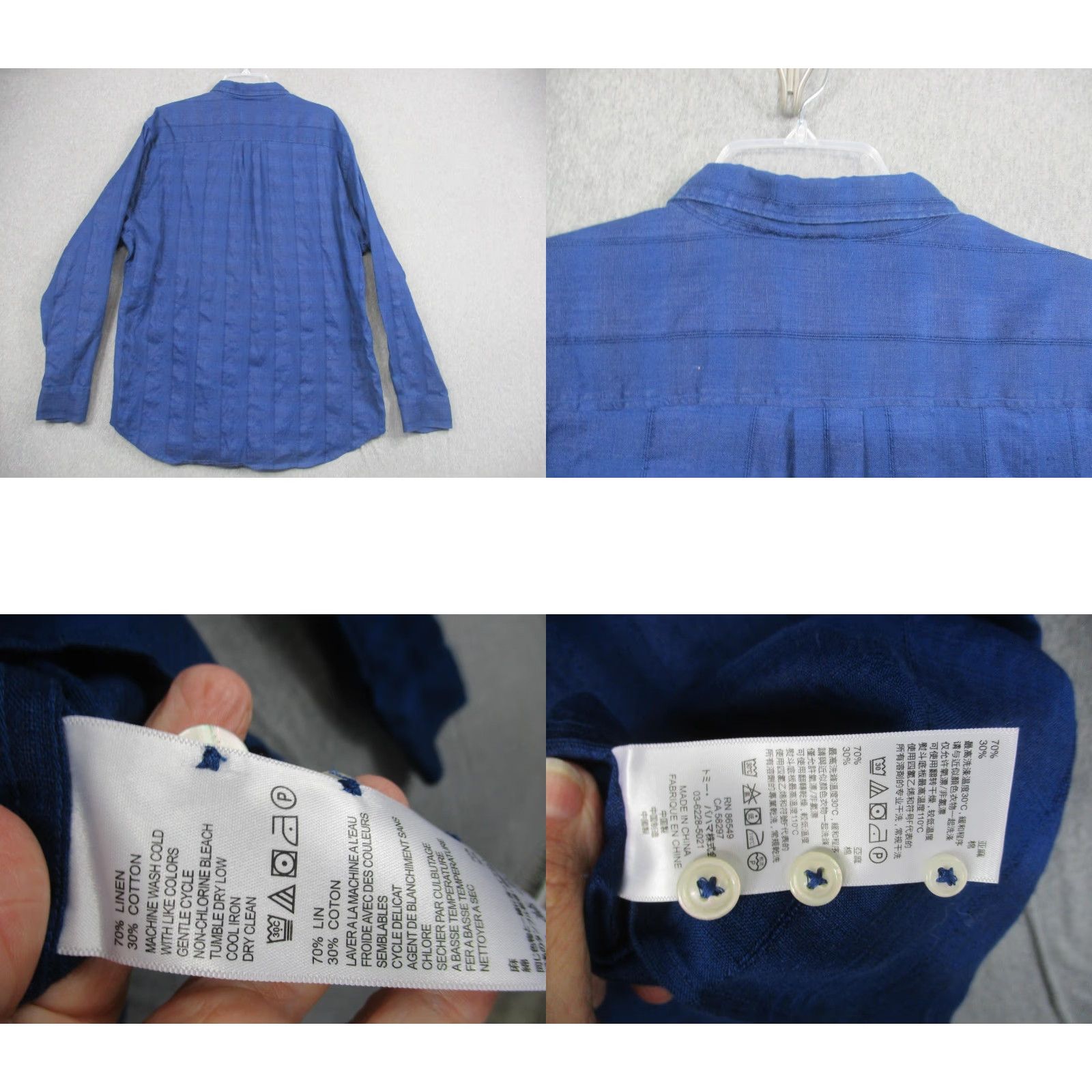 Tommy Bahama Tommy Bahama Shirt Mens XL Blue Linen Cotton Long Sleeve Button-Up Casual Pocket Shirt Size US XL / EU 56 / 4 - 8 Thumbnail