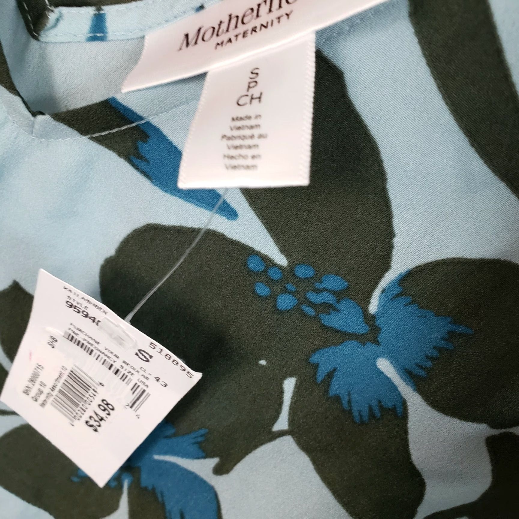 Vintage Motherhood Maternity Womens Printed Top Sz Small Blue Floral V-Neck Sleeveless Shirt Blouse Ladies Womens XS S M L Size S / US 4 / IT 40 - 5 Thumbnail