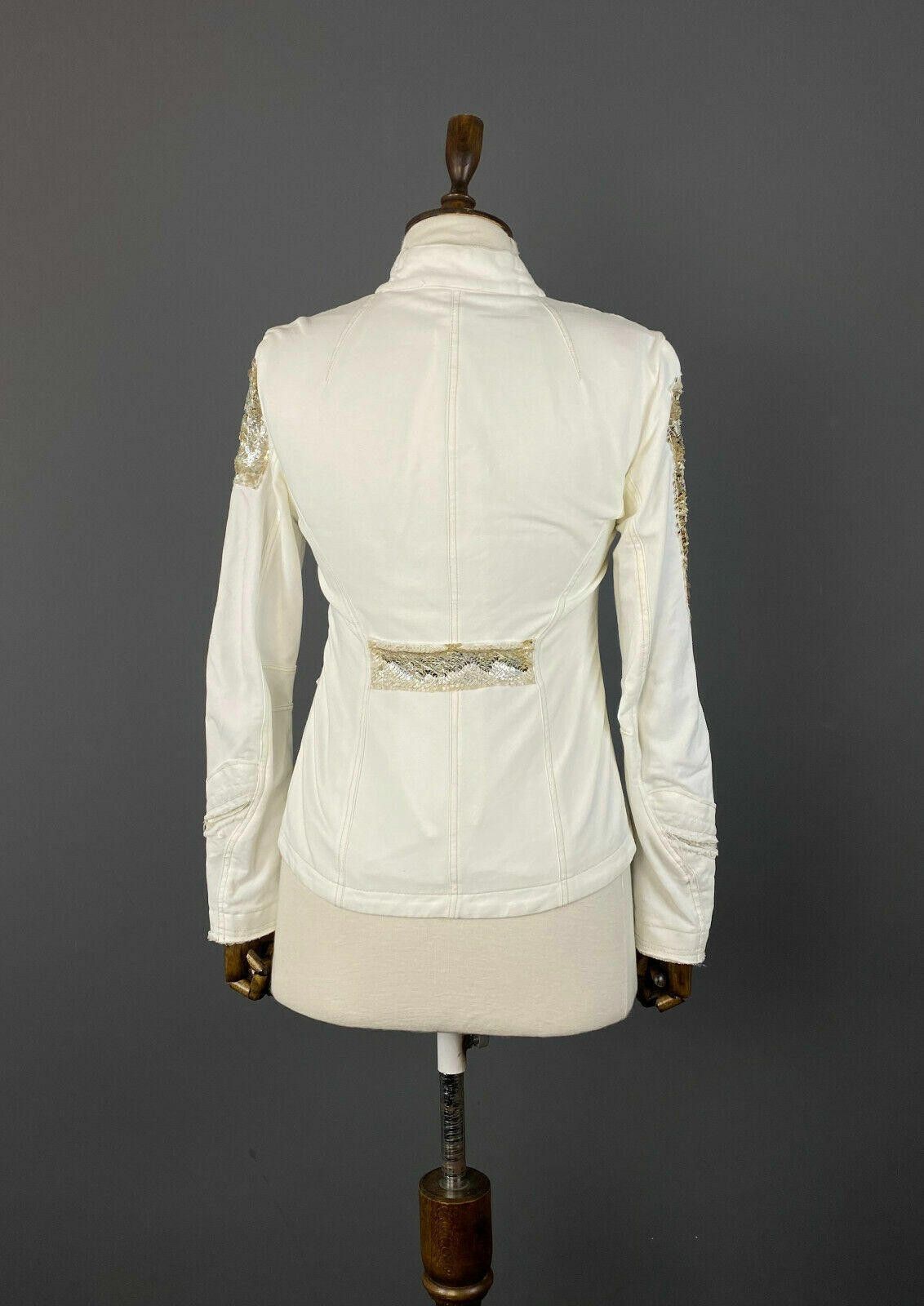 Designer Elisa Cavaletti Sono Italiano White Breasted Jacket XS S Size XS / US 0-2 / IT 36-38 - 5 Thumbnail