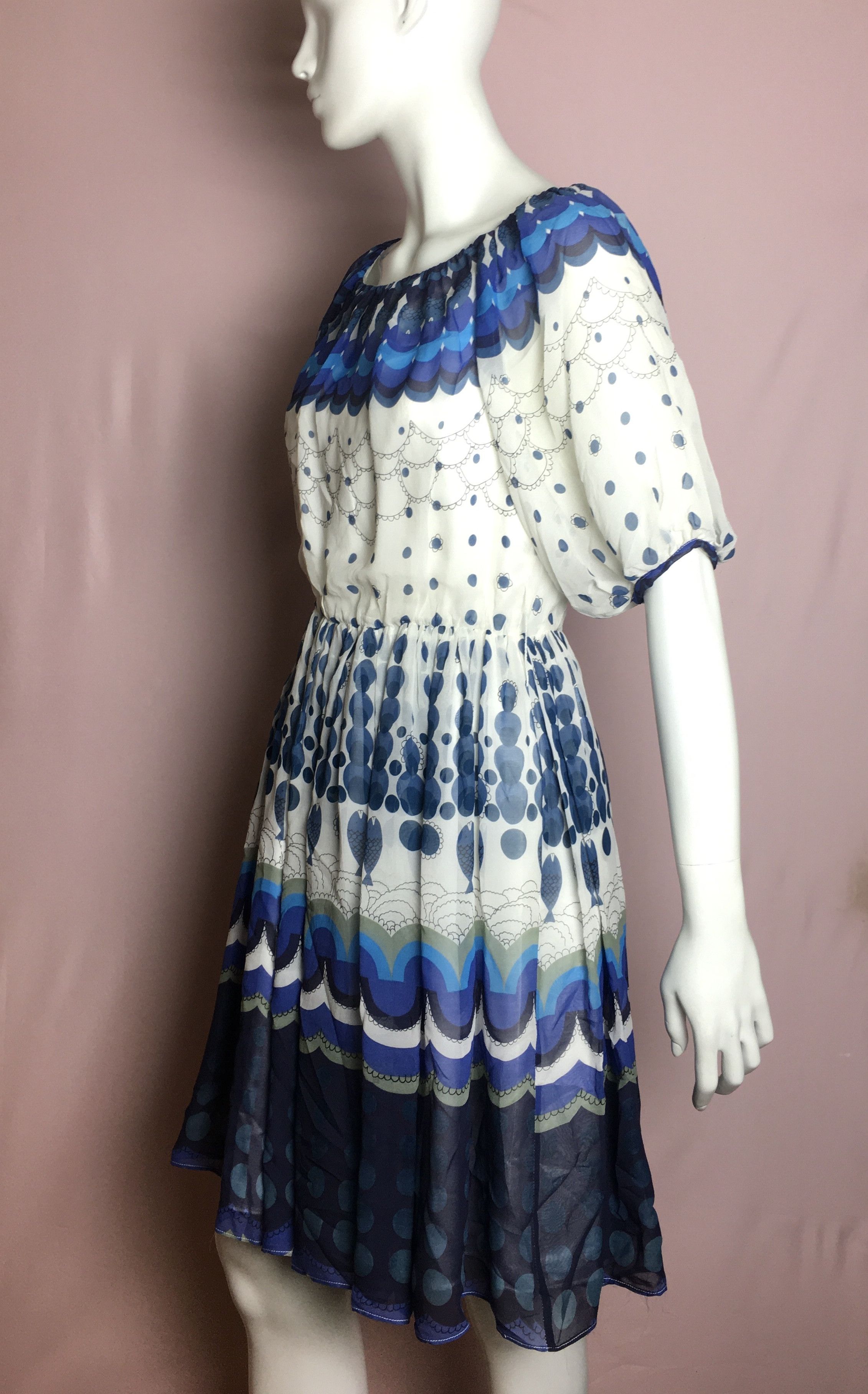 Miu Miu Vintage 90s MIU MIU Silk Dress Mare Print Size M Size M / US 6-8 / IT 42-44 - 3 Thumbnail
