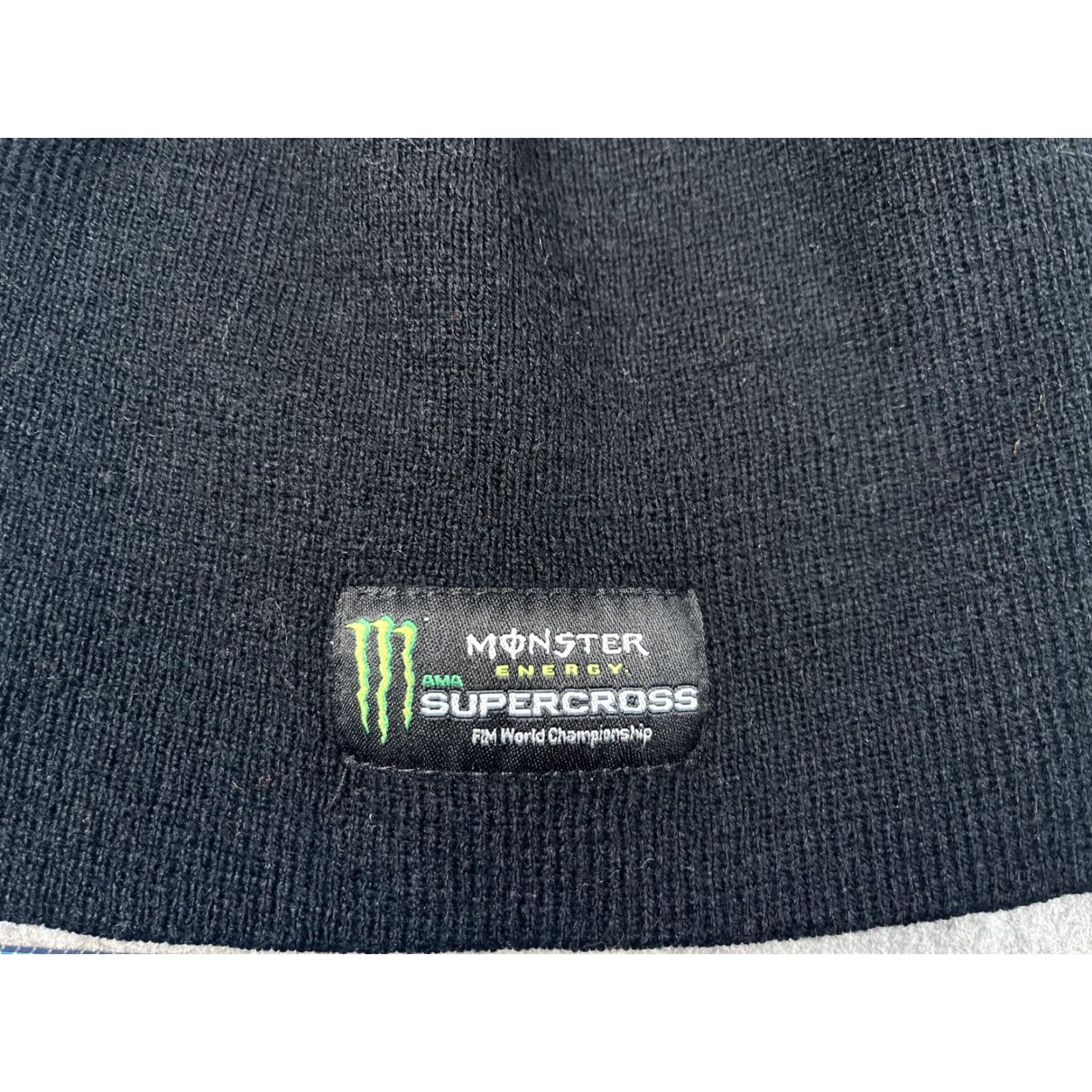 Vintage Monster Energy AMA Supercross Hat Beanie Mens One Size Black Knit Winter Sports Size ONE SIZE - 2 Thumbnail