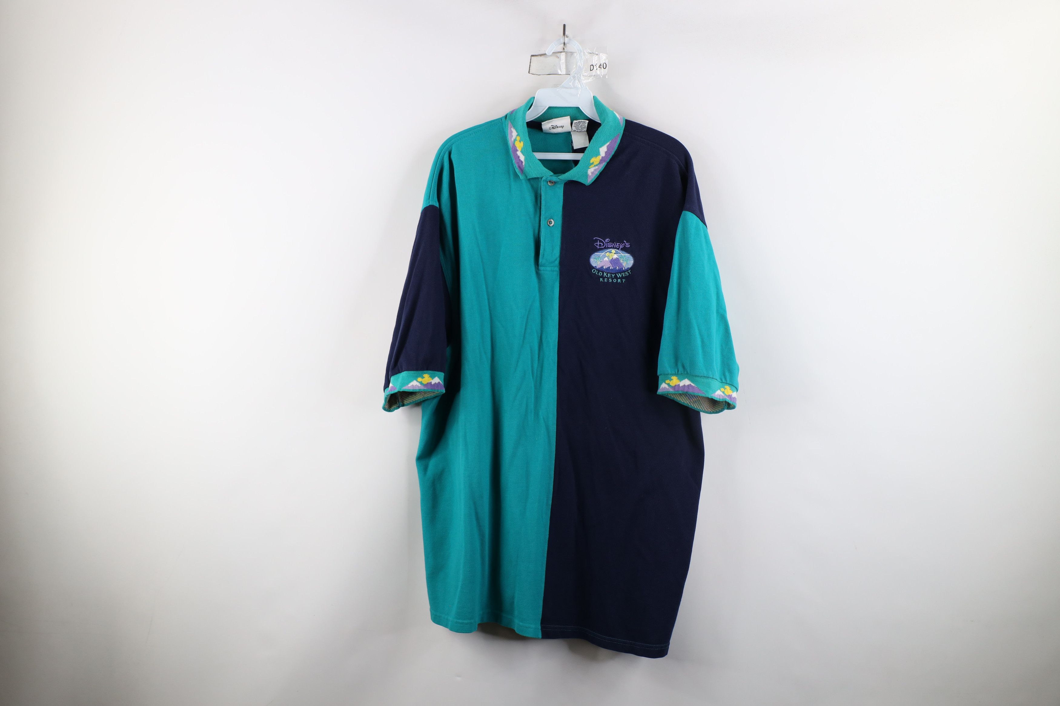 Disney × Vintage Vintage 90s Walt Disney World Block Old Key West Polo USA Size US XXL / EU 58 / 5 - 1 Thumbnail