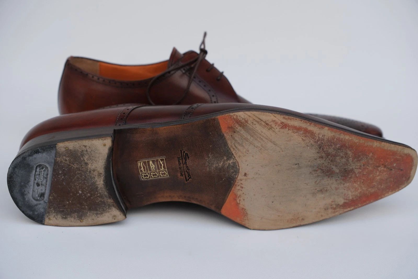 Santoni Santoni Brown Leather Derby Shoes UK 11 US 12 EU 45 Size US 12 / EU 45 - 6 Thumbnail
