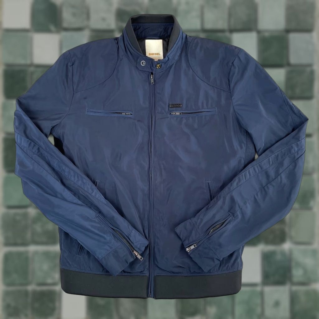 Diesel Diesel Jacket Men XL Navy Blue Full Zip Pockets Bomber Long Sleeve Designer Size US XL / EU 56 / 4 - 1 Thumbnail