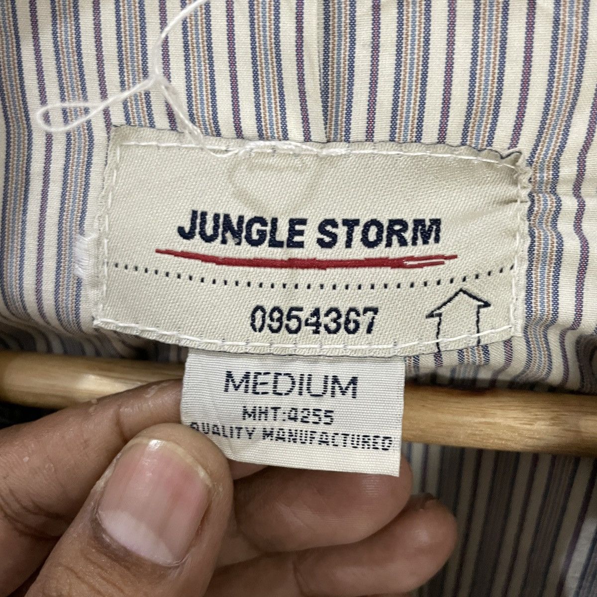 Japanese Brand Vintage Jungle Storm Stripe Denim Jacket Size US L / EU 52-54 / 3 - 5 Thumbnail