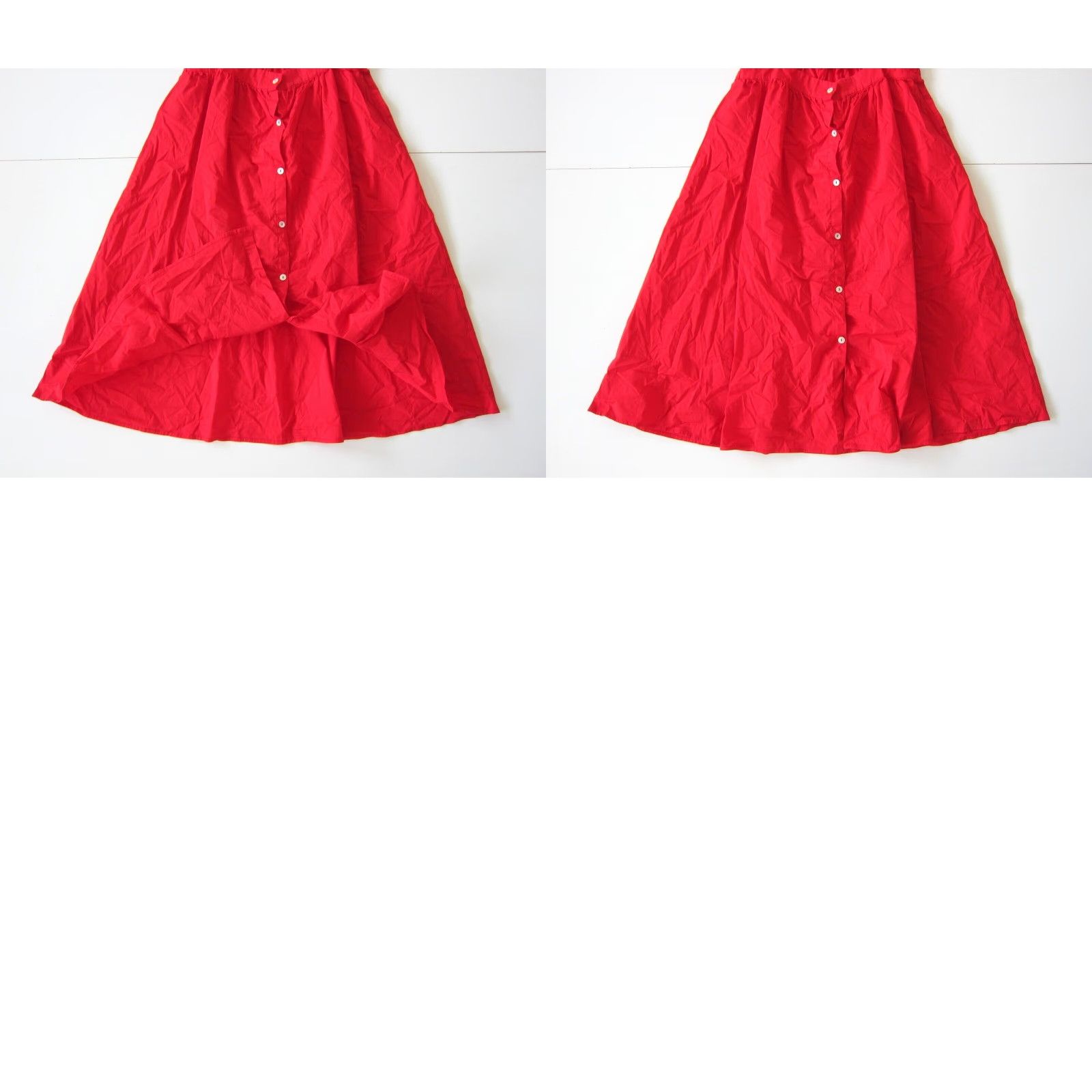 Vintage GB Cotton Stretch Red Spaghetti Strap Peep Stomach Button Down Tank Sun Dress M Size M / US 6-8 / IT 42-44 - 8 Thumbnail