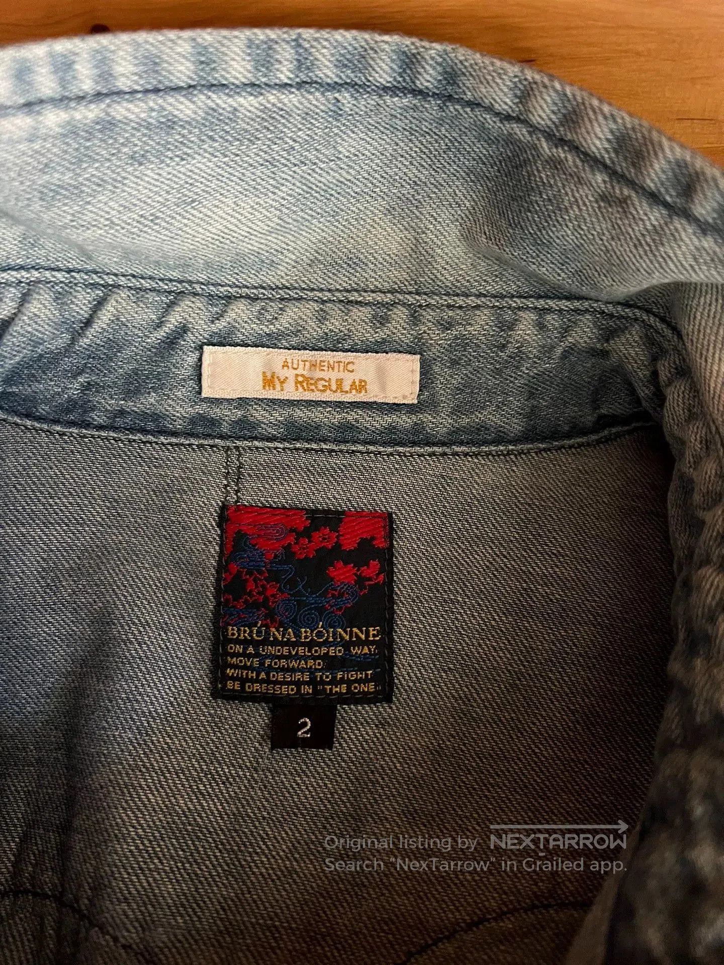 BRU NA BOINNE BRU NA BOINNE Washed Vintage Western Denim Shirt. Size US L / EU 52-54 / 3 - 9 Thumbnail