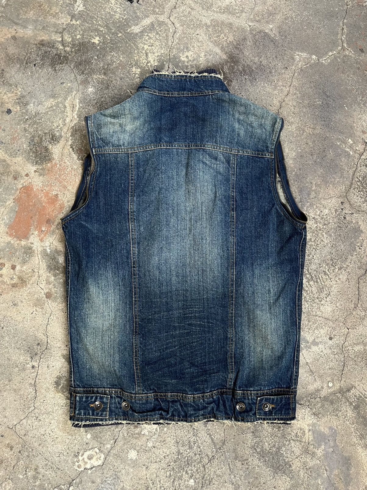 14th Addiction JAPANESE SEMANTIC DESIGN VEST DENIM DOUBLE LAYER ZIPP VKEI Size US L / EU 52-54 / 3 - 3 Thumbnail