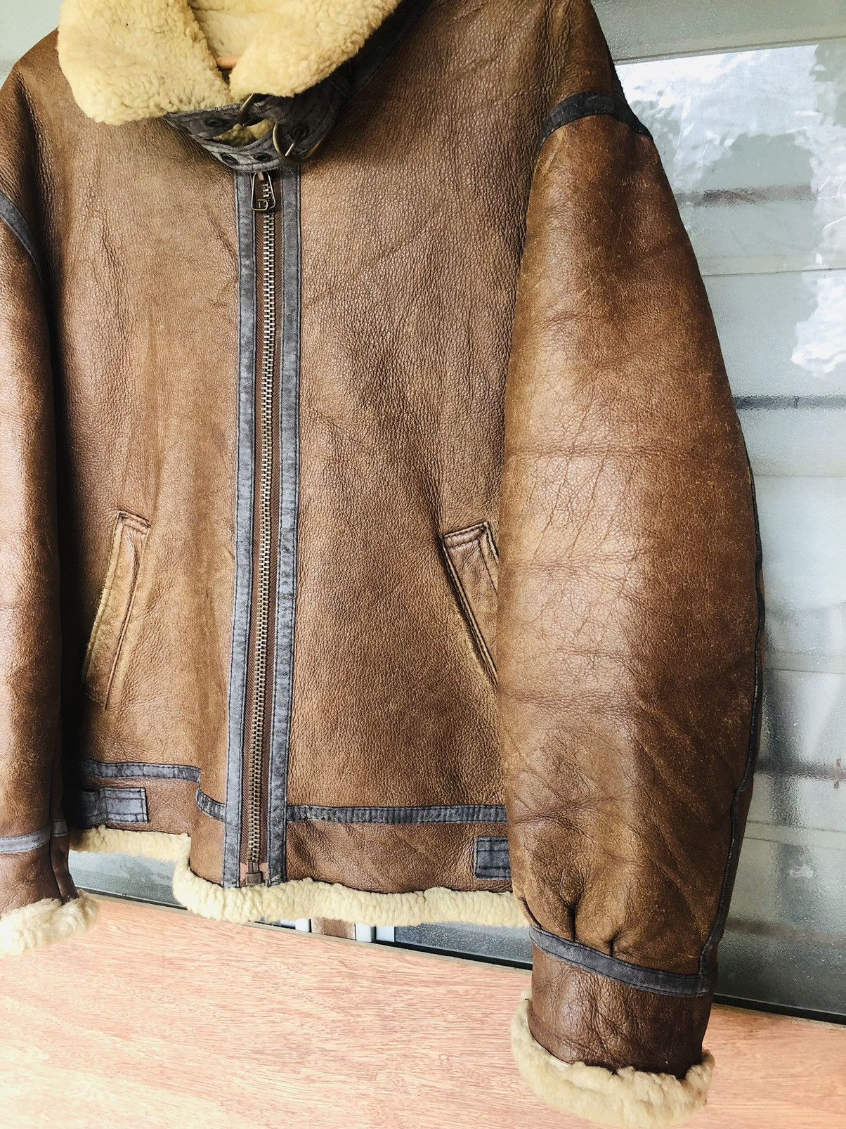 Type B-3 Bomber Sheepskin Shearling Aviator Flight Jacket