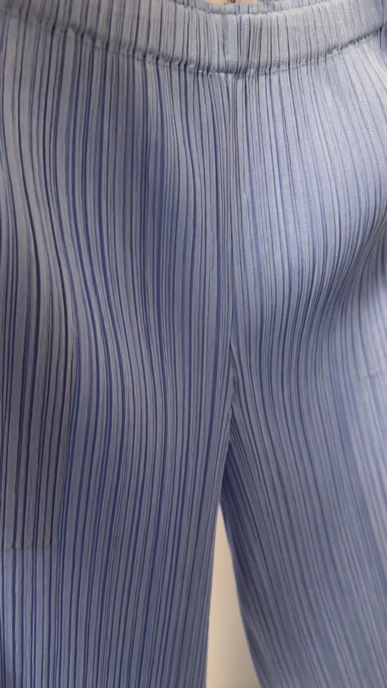 Issey Miyake Issey Miyake Blue pleated pants Size 26" / US 2 / IT 38 - 1 Thumbnail