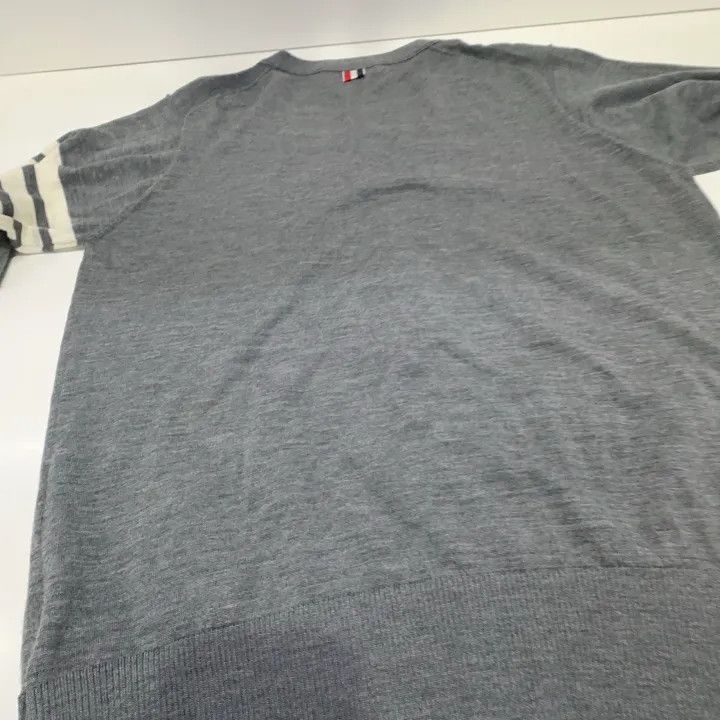 Thom Browne Thom Browne Gray Merino Wool V-Neck Cardigan -2507 Size US S / EU 44-46 / 1 - 5 Thumbnail