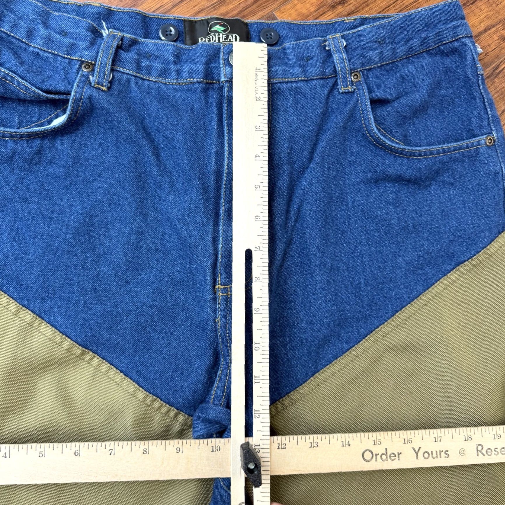 Denime RedHead Jeans Mens 36 Brush Guard Briar Field Suspender Buttons Hunting Denim Shirt? Size US 34 / EU 50 - 4 Thumbnail