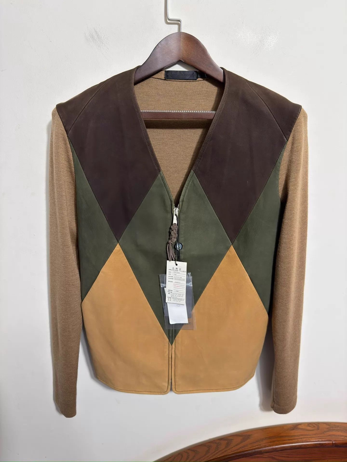 Alexander McQueen Multi Color Block V-Neck Long Sleeve Top S Size US XXS / EU 40 - 1 Thumbnail