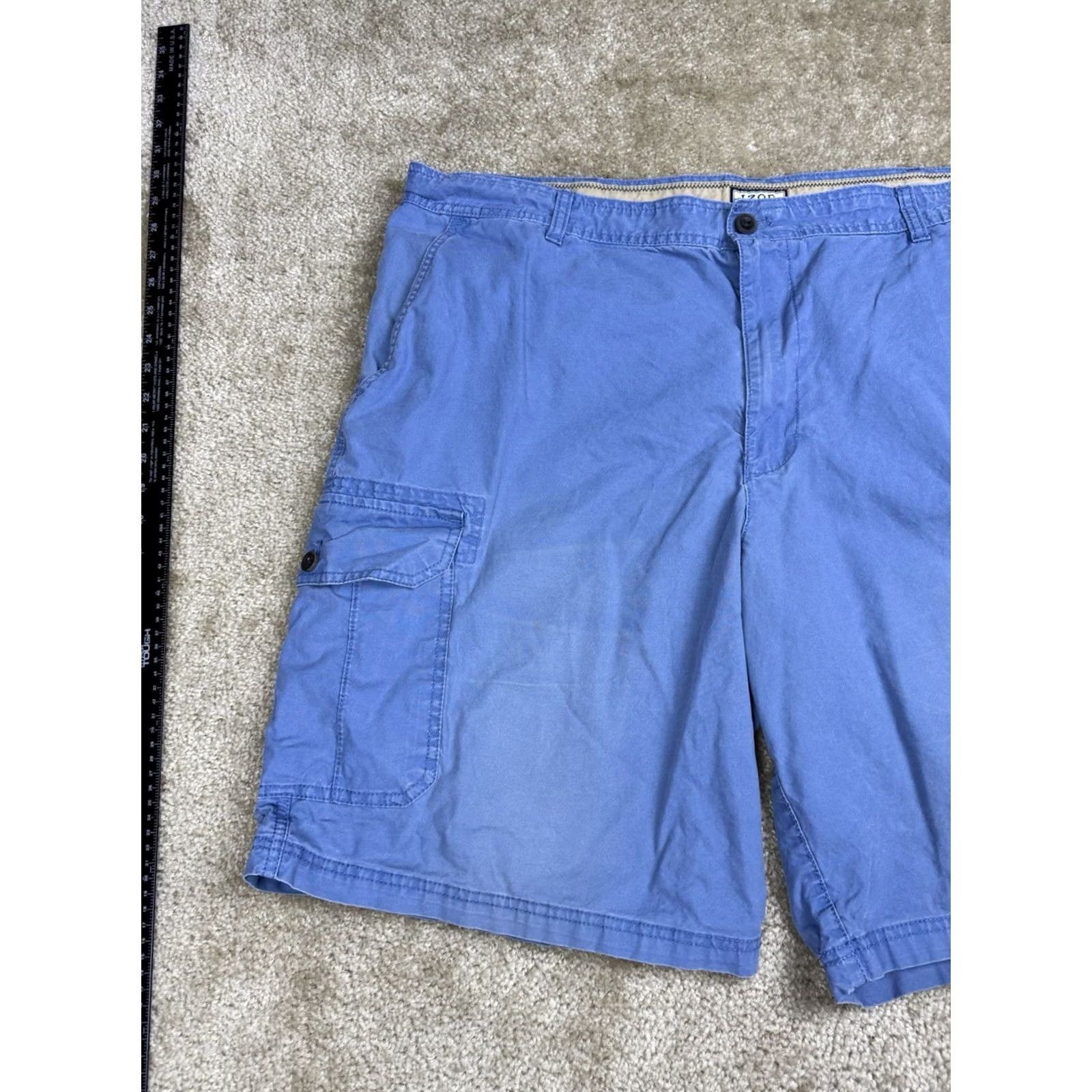 Izod IZOD Men Cargo Shorts Blue Size 42 10” Inseam 920 Size US 42 / EU 58 - 3 Thumbnail