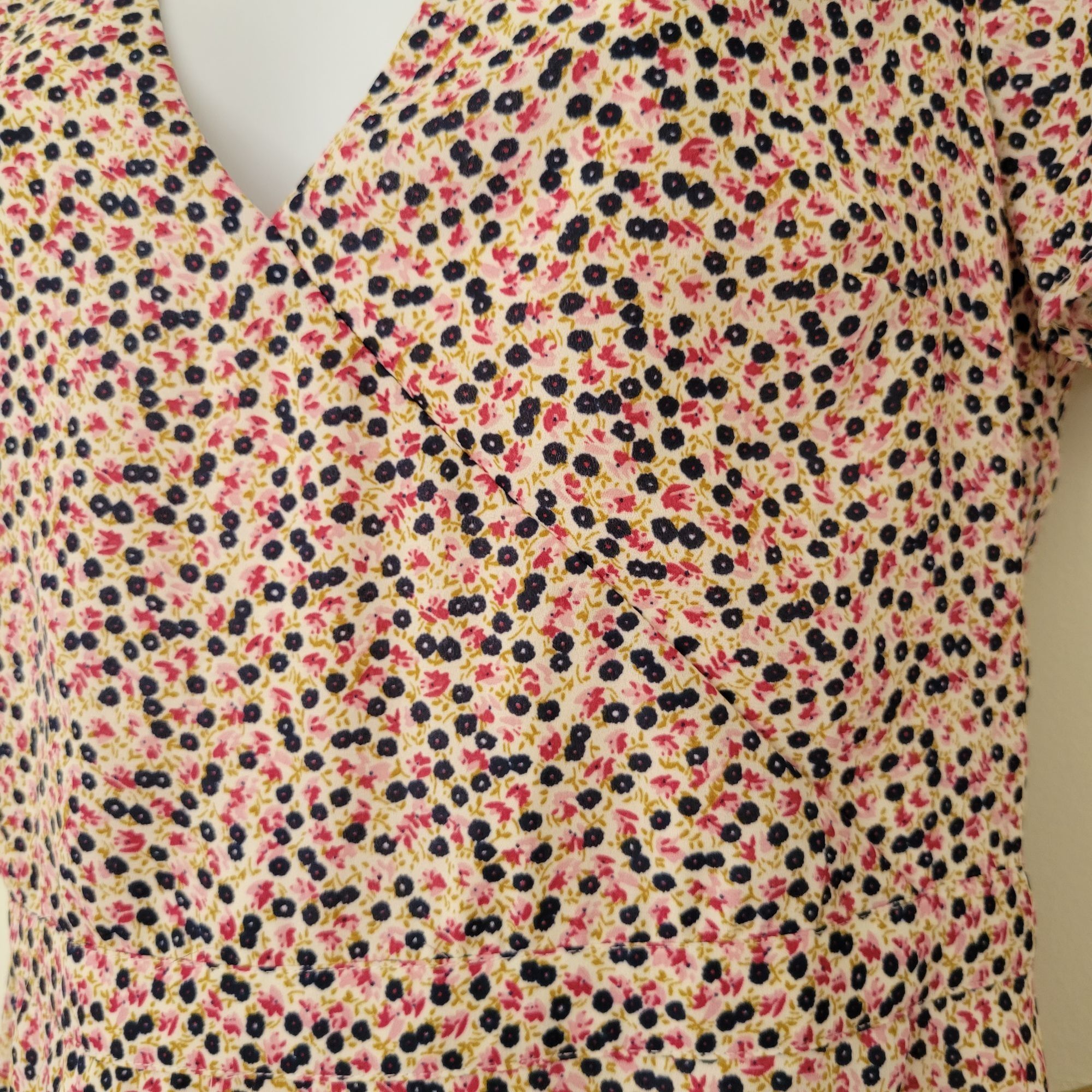Vintage J Crew Mercantile 6 V Neck Floral Dress J6370 Faux Wrap ELLI Size M / US 6-8 / IT 42-44 - 2 Thumbnail