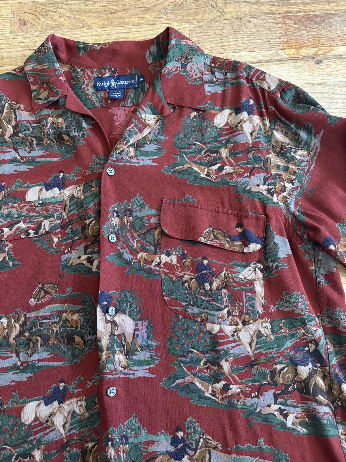 Polo Ralph Lauren Ralph Lauren Red Equestrian Horse Dog Hunt Pattern Shirt Size US M / EU 48-50 / 2 - 3 Thumbnail