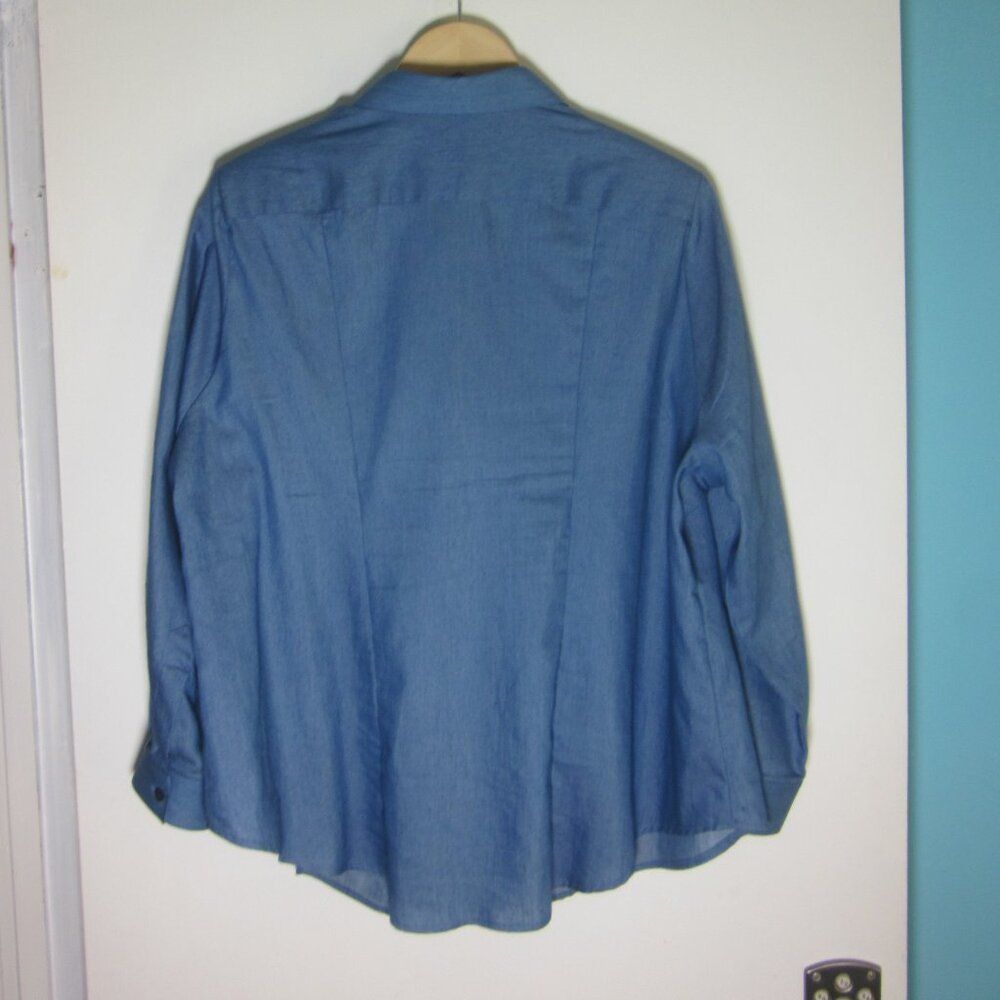 Marni Margi Kent Womans Button Front Denim Blue Casual Button Up Shirt XL 51" Bust Size XL / US 12-14 / IT 48-50 - 7 Thumbnail
