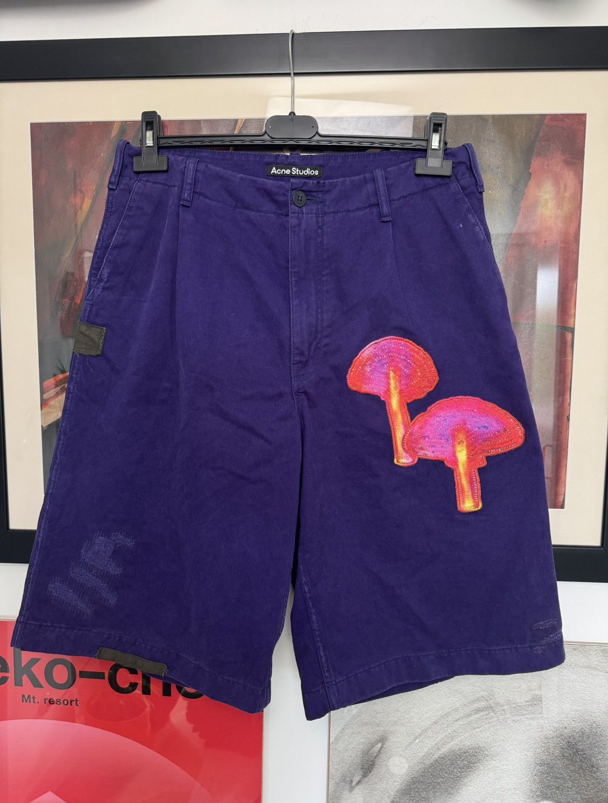 Acne Studios Acne Studios Jorts Shorts Luxury Mushrooms Purple Designer Size US 31 - 1 Thumbnail