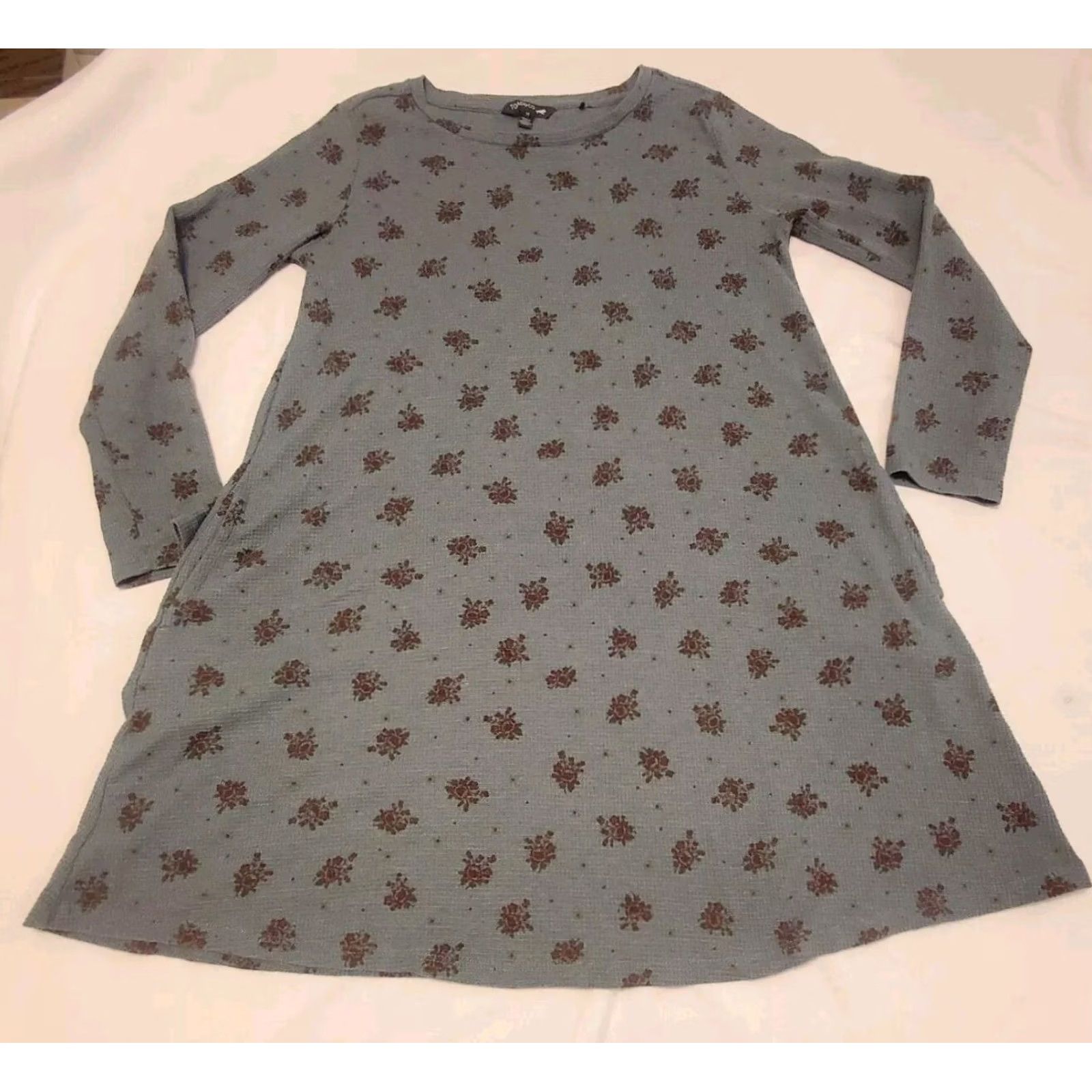 Toad&Co - TOAD & Co. Waffle Knit Dress Womens Size M Blue Floral Long Sleeve Boho Size M / US 6-8 / IT 42-44 - 3 Thumbnail
