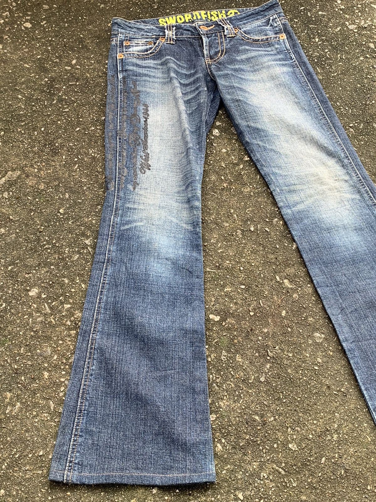 Japanese Brand Sword Fish Flare Unisex Denim Jeans Pants Size US 29 - 12 Thumbnail