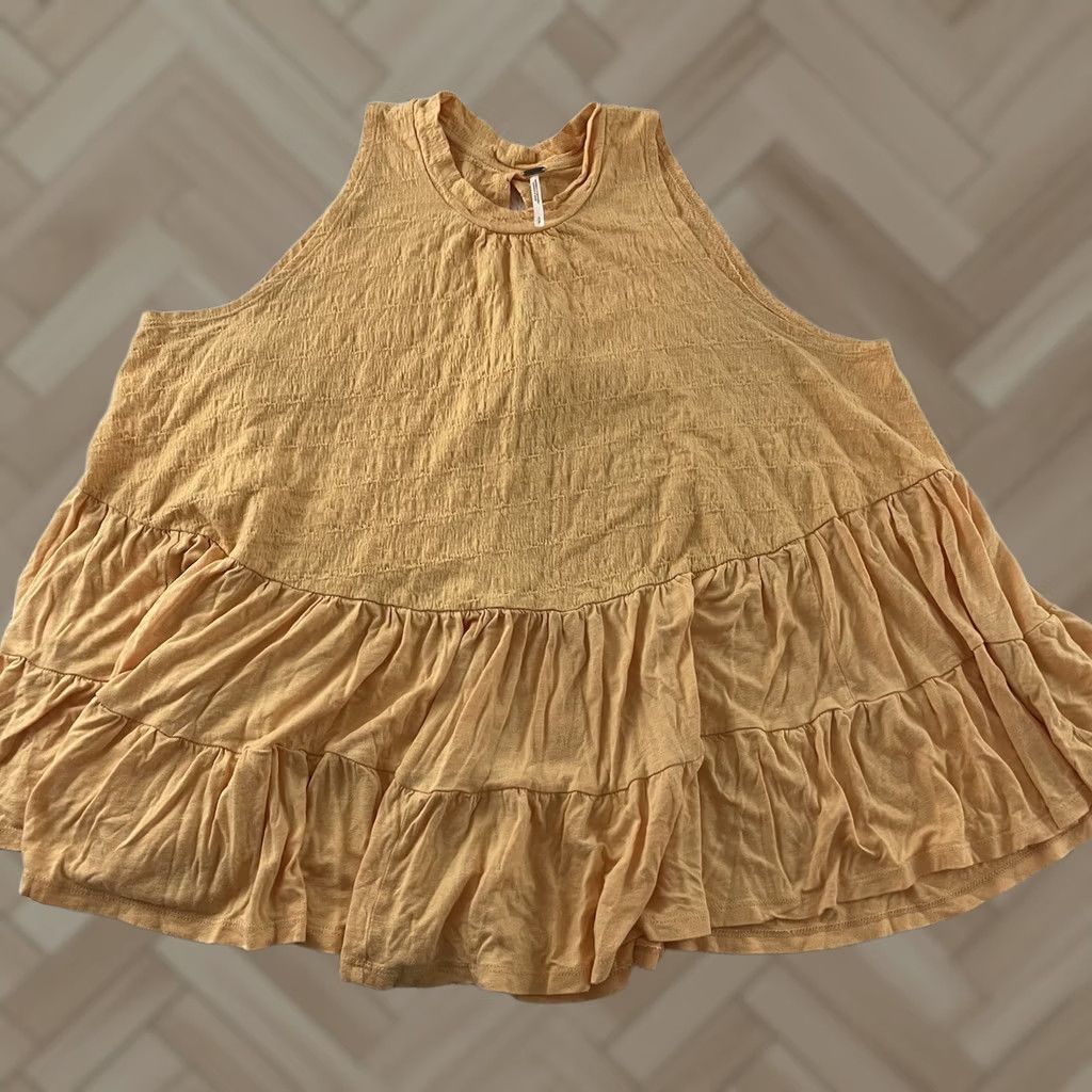 Free People Free People Sleeveless Blouse Women's Small Peach Tie Back Top Casual Boho Shirt XS- Long? Size S / US 4 / IT 40 - 1 Thumbnail