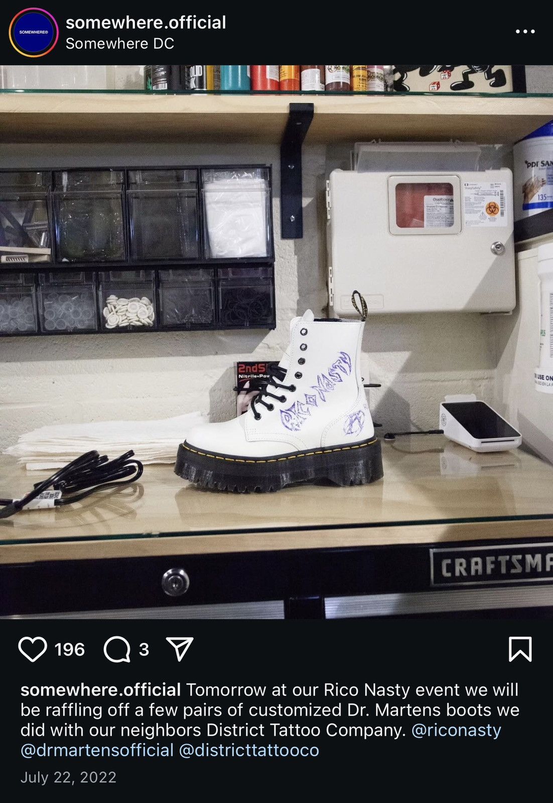 Dr. Martens Dr. Martens Rico Nasty Signed (Tattoo Ink) Jadon Boots, Rare Size US 7 / IT 37 - 4 Thumbnail