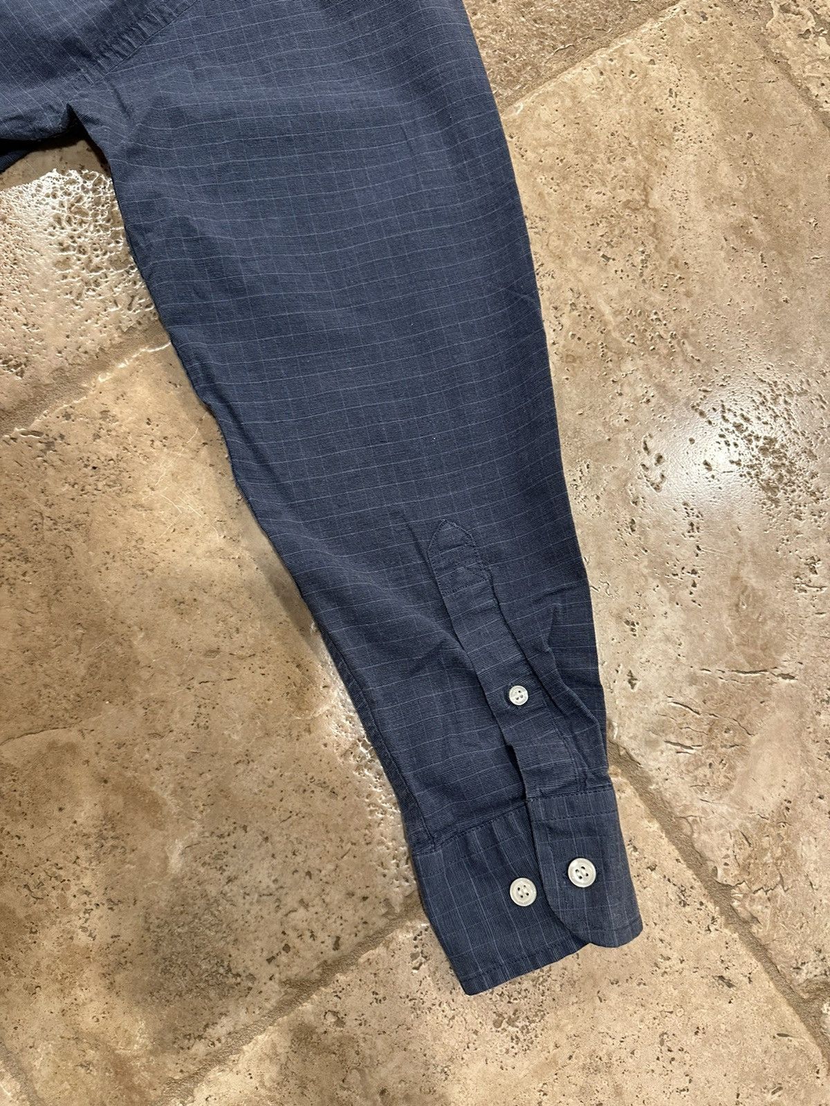 Croft & Barrow × Vintage Vintage Croft & Barrow Blue Checker Button Up Collard Shirt Size US S / EU 44-46 / 1 - 10 Thumbnail