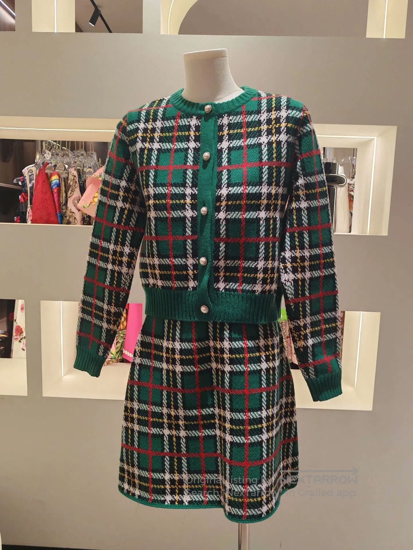 Miu Miu Miu Miu Plaid Knit Set. Size M / US 6-8 / IT 42-44 - 1 Thumbnail