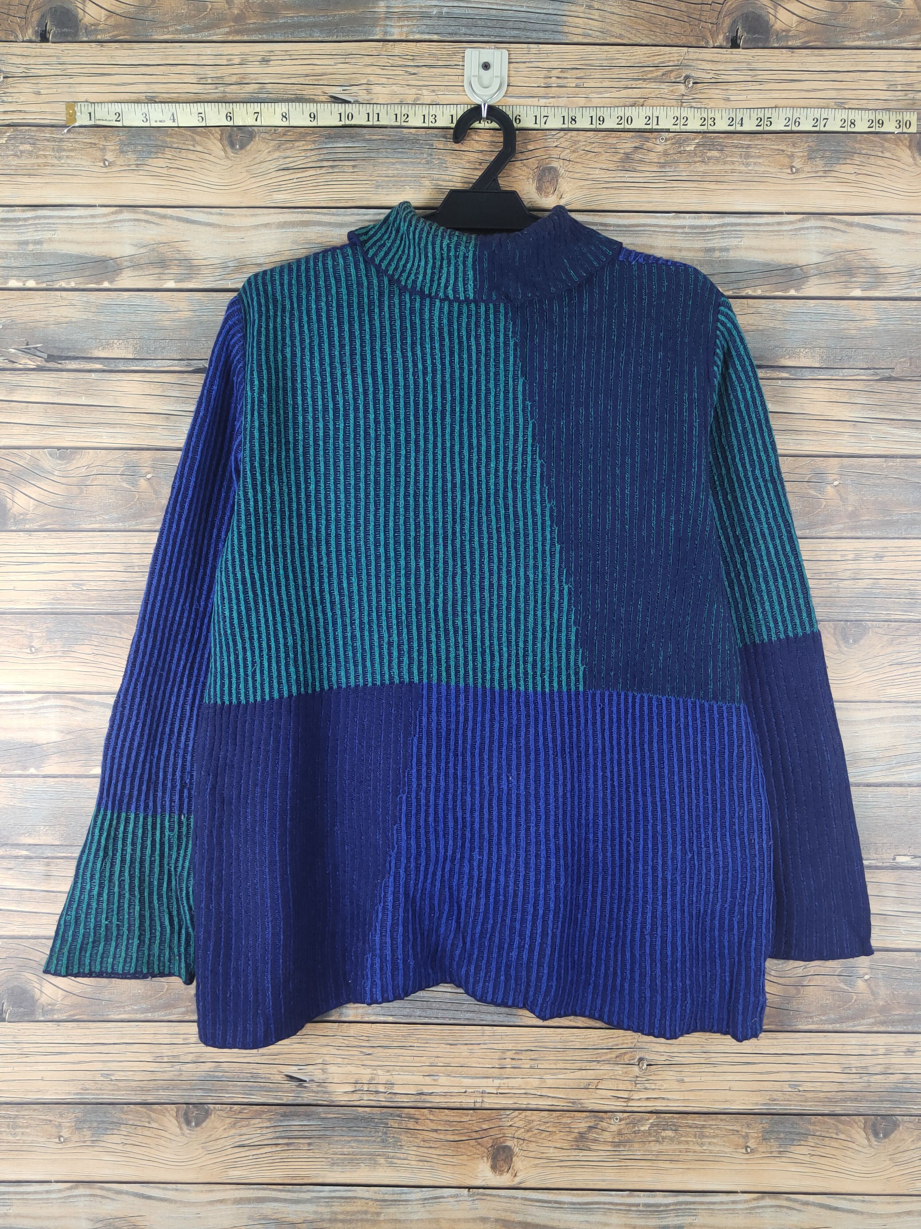 Homespun Knitwear Piare-Micalady Blue Green Knitwear Sweatshirts #W1529 Size M / US 6-8 / IT 42-44 - 8 Thumbnail