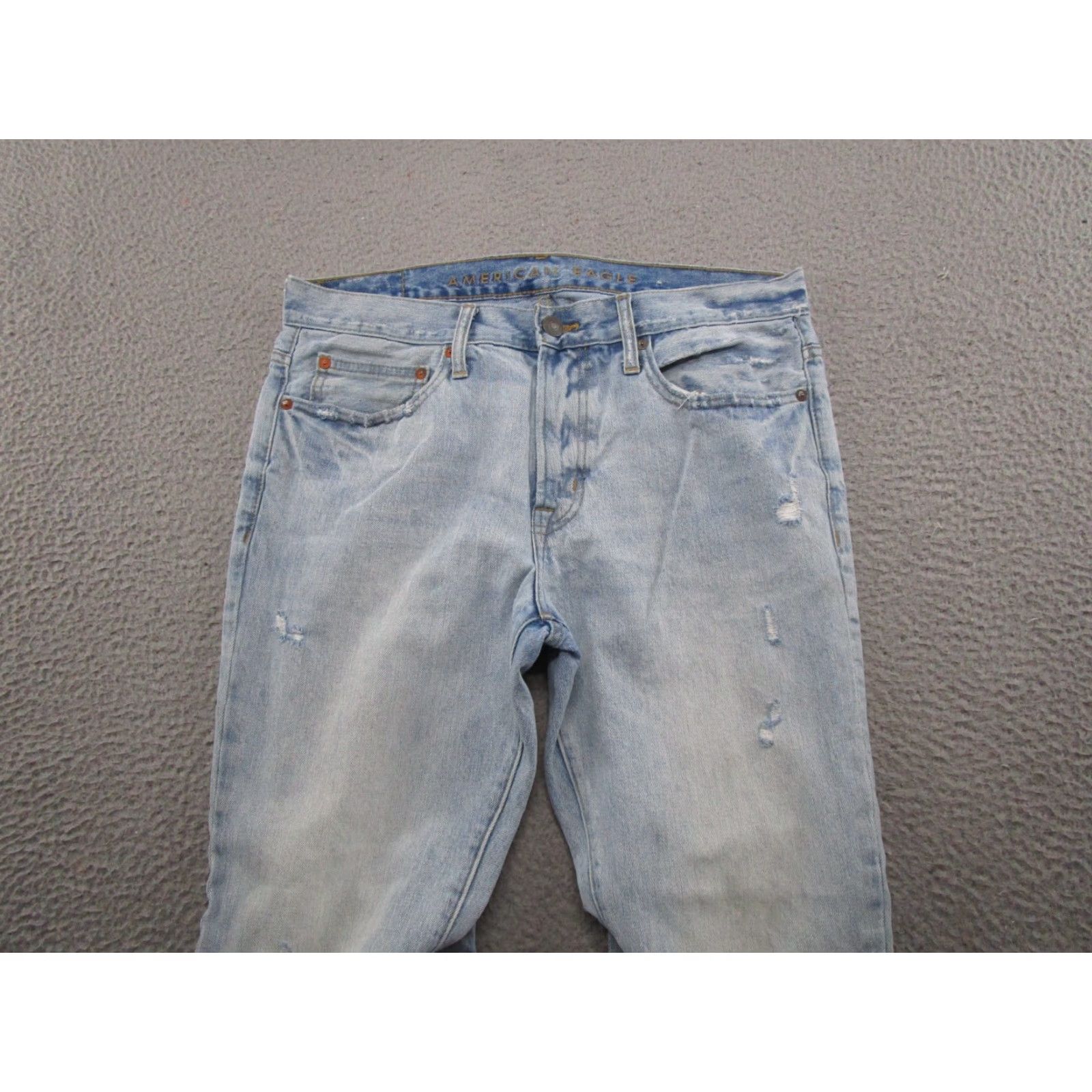 American Eagle Outfitters American Eagle Outfitters Jeans Men Slim Straight Distressed 32x32 Blue Denim Cotton 5-Pocket Logo Inseam 32 Regular Size 32 Vintage: No Size US 32 / EU 48 - 3 Thumbnail