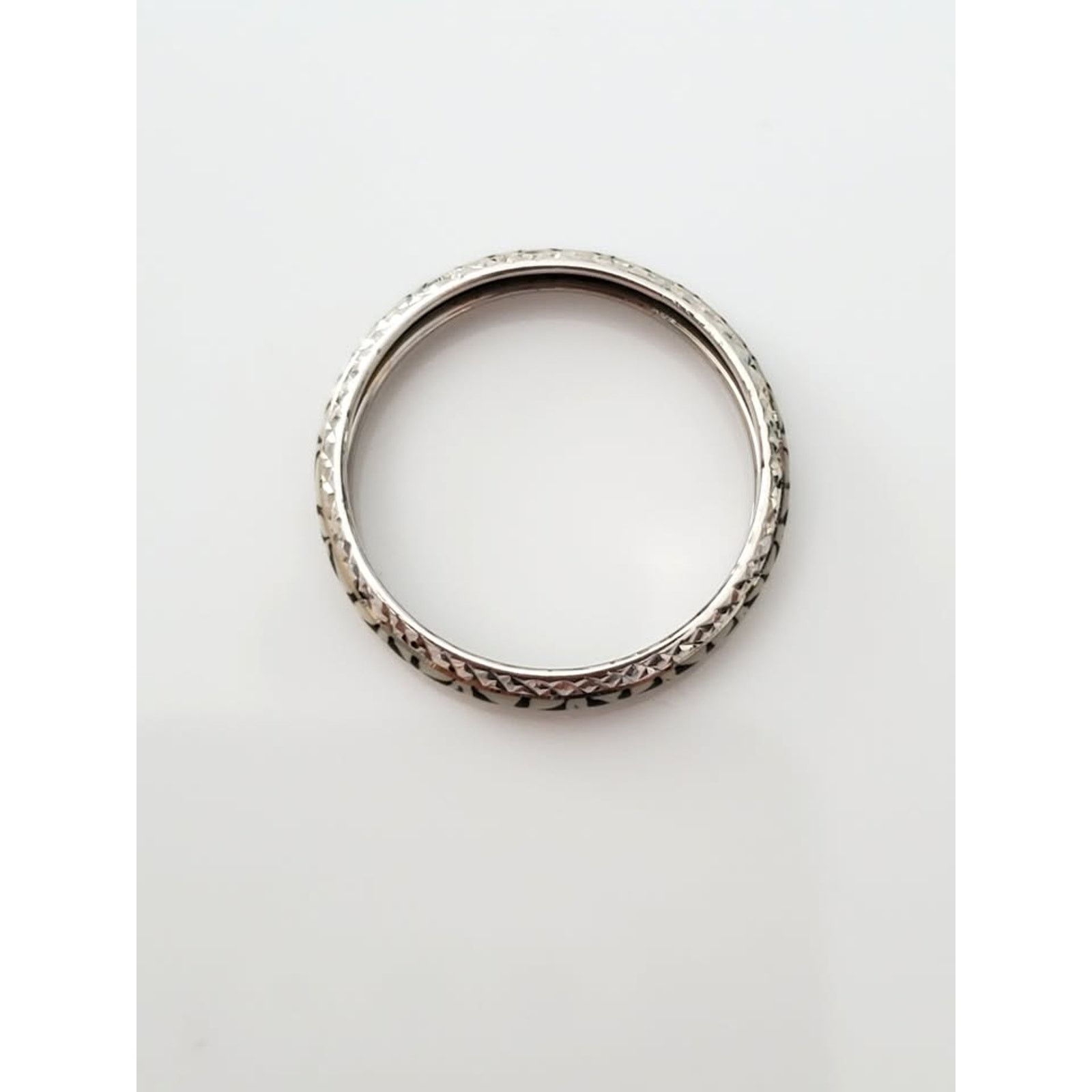 Other White & Black Enamel 14K White Gold Band Ring Size ONE SIZE - 2 Thumbnail