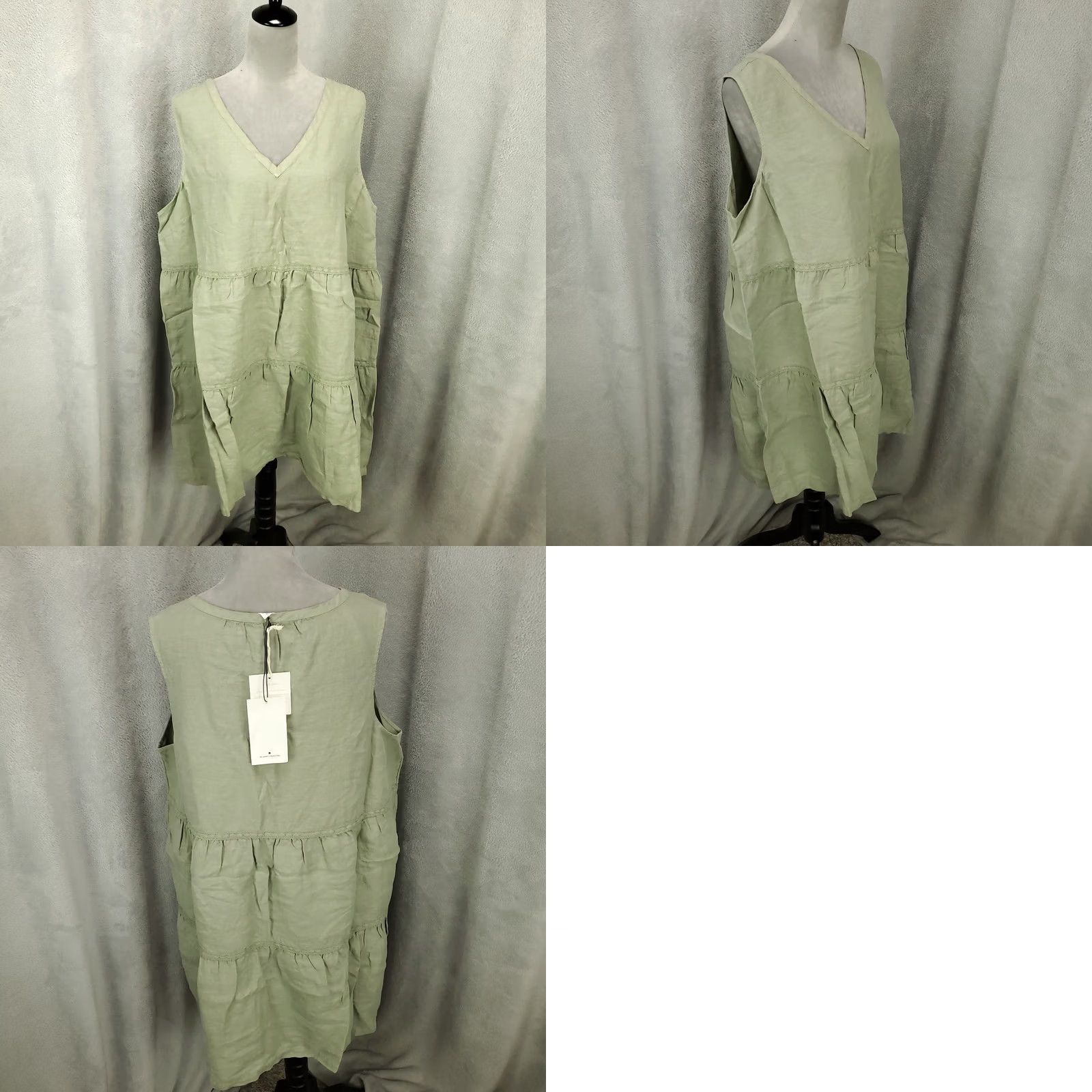 Lucky Brand Lucky Brand Linen Top Womens 1X Sleeveless Green V-Neck Blouse NWT Vintage Look Tunic Shirt Ladies Bohemian Casual Business Party Vestido? Size XL / US 12-14 / IT 48-50 - 8 Thumbnail