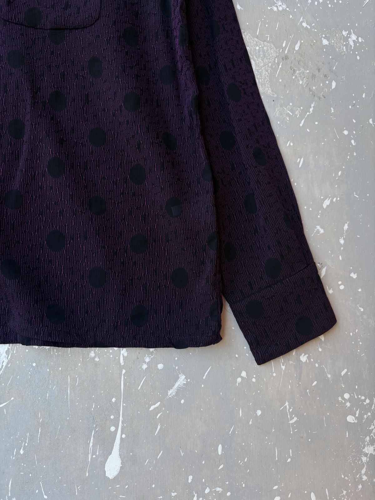 Needles Authentic Needles Polka Dot Jacquard Shirt Purple Cupra Line Size US M / EU 48-50 / 2 - 5 Thumbnail